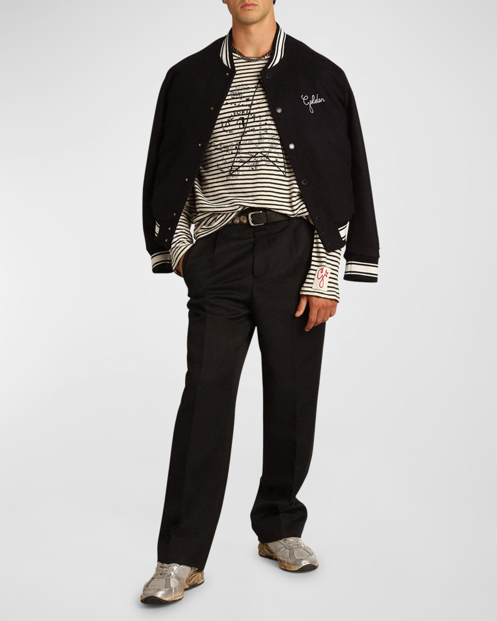 Golden Goose Men's Embroidered Compact Bomber Jacket | Neiman Marcus