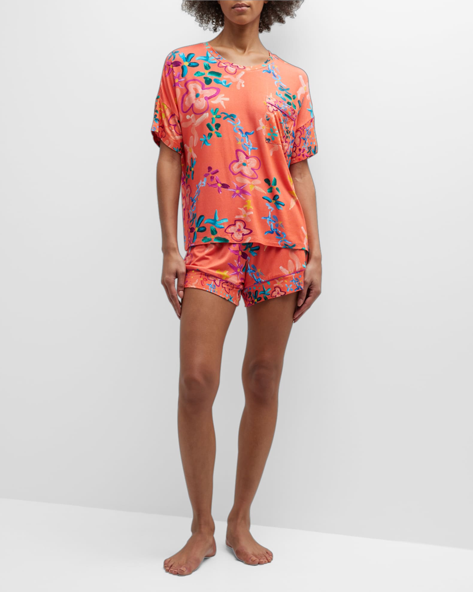 ALIVIA Alex Floral-Print Short Pajama Set