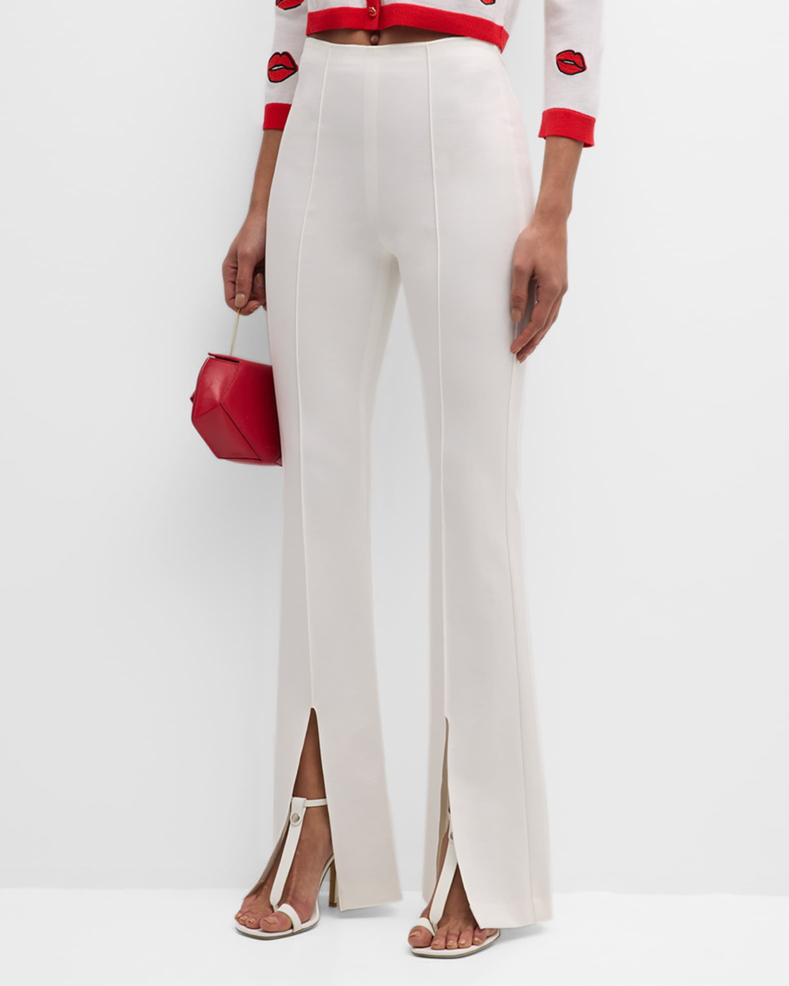 Emiko High-Waisted Slit-Cuff Pants 1