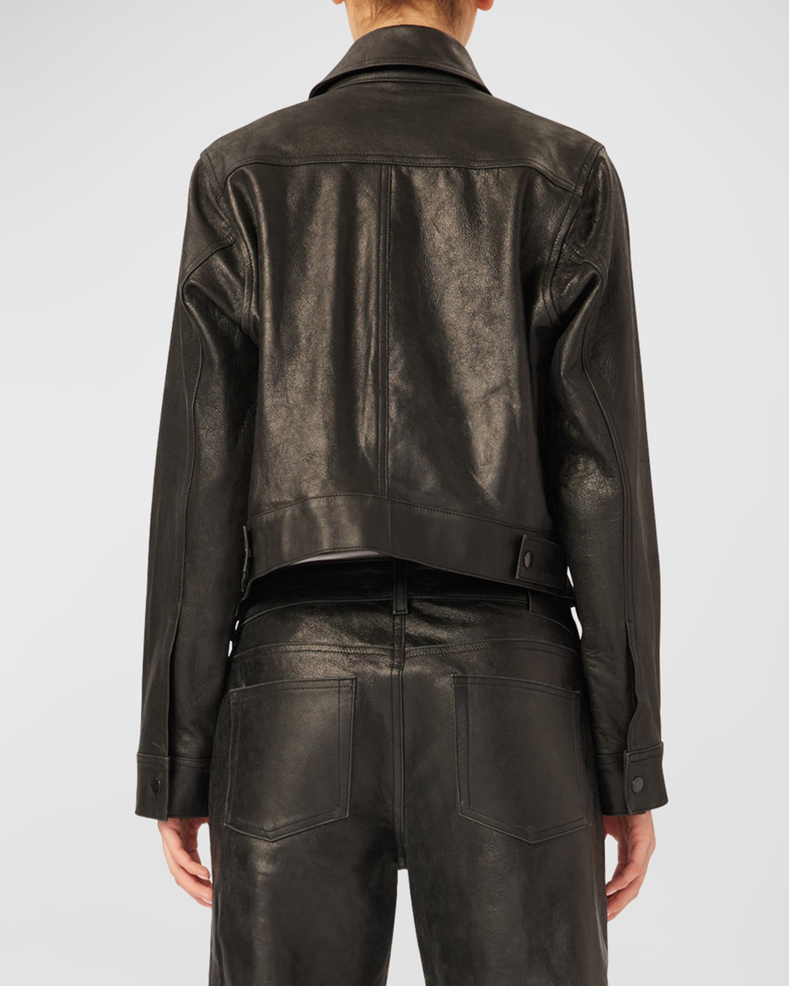 DL1961 Tilda Metallic Leather Jacket | Neiman Marcus