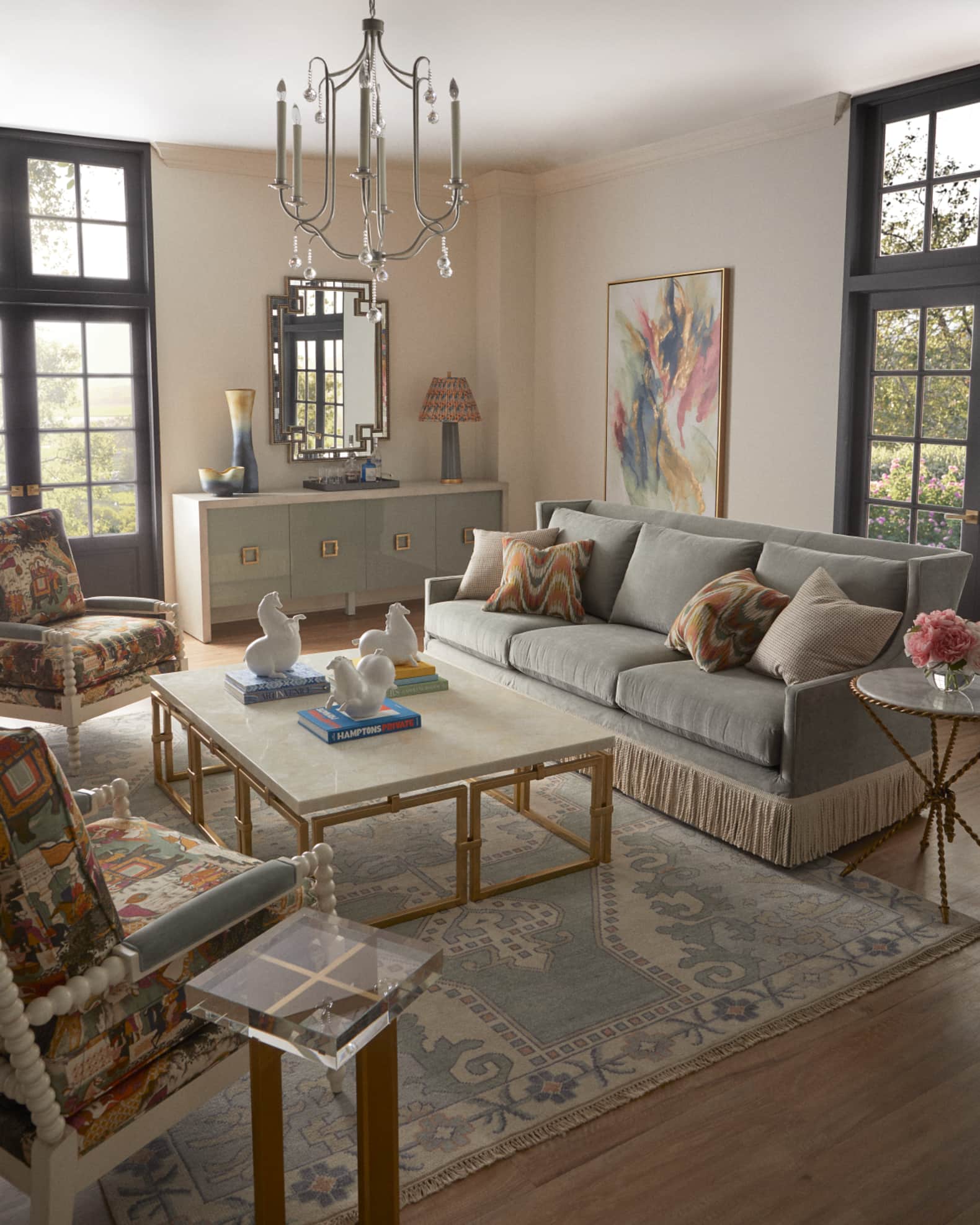 Hamptons leather authentic lounge
