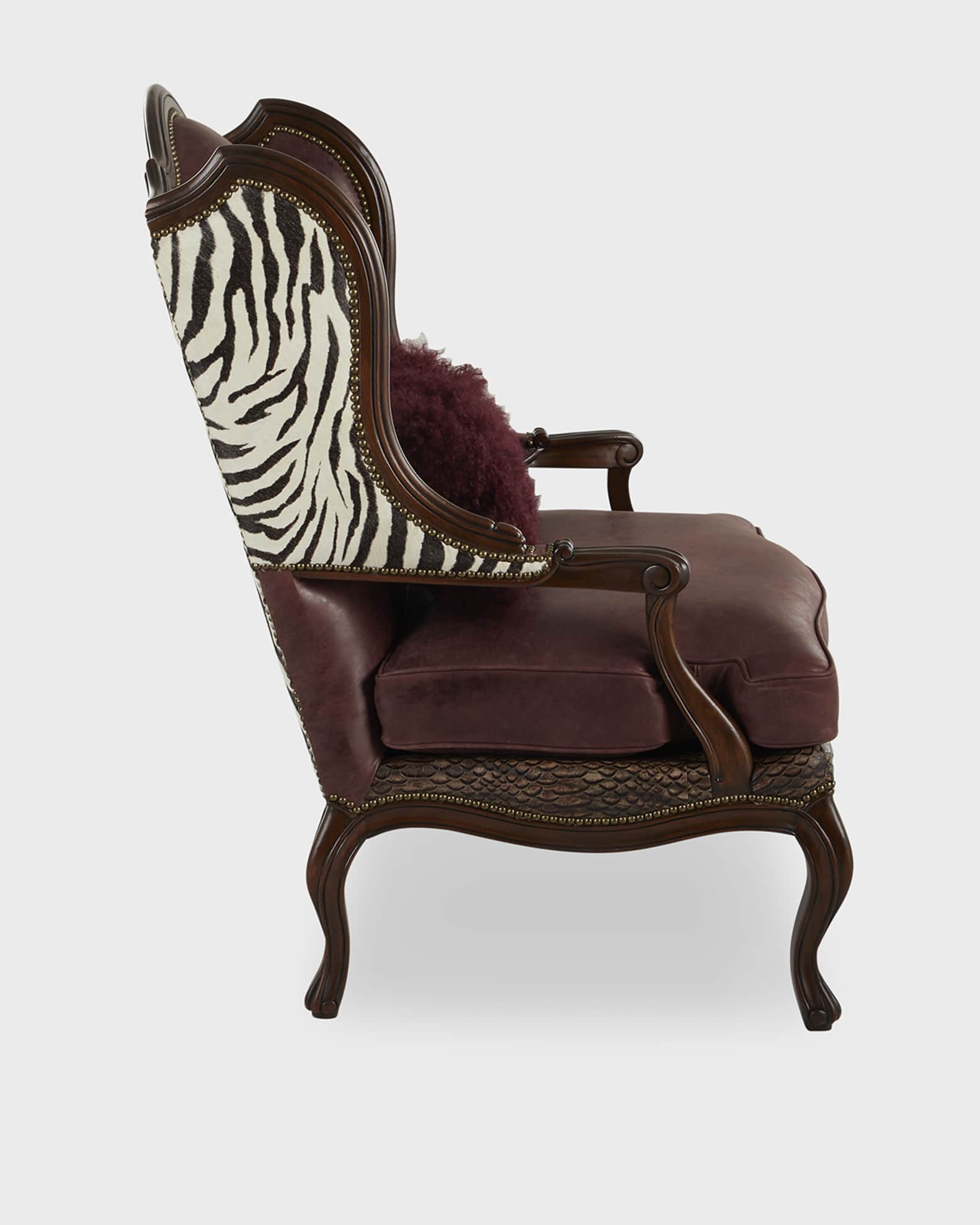 Massoud Mendosa Hair On Hide Wing Chair Neiman Marcus