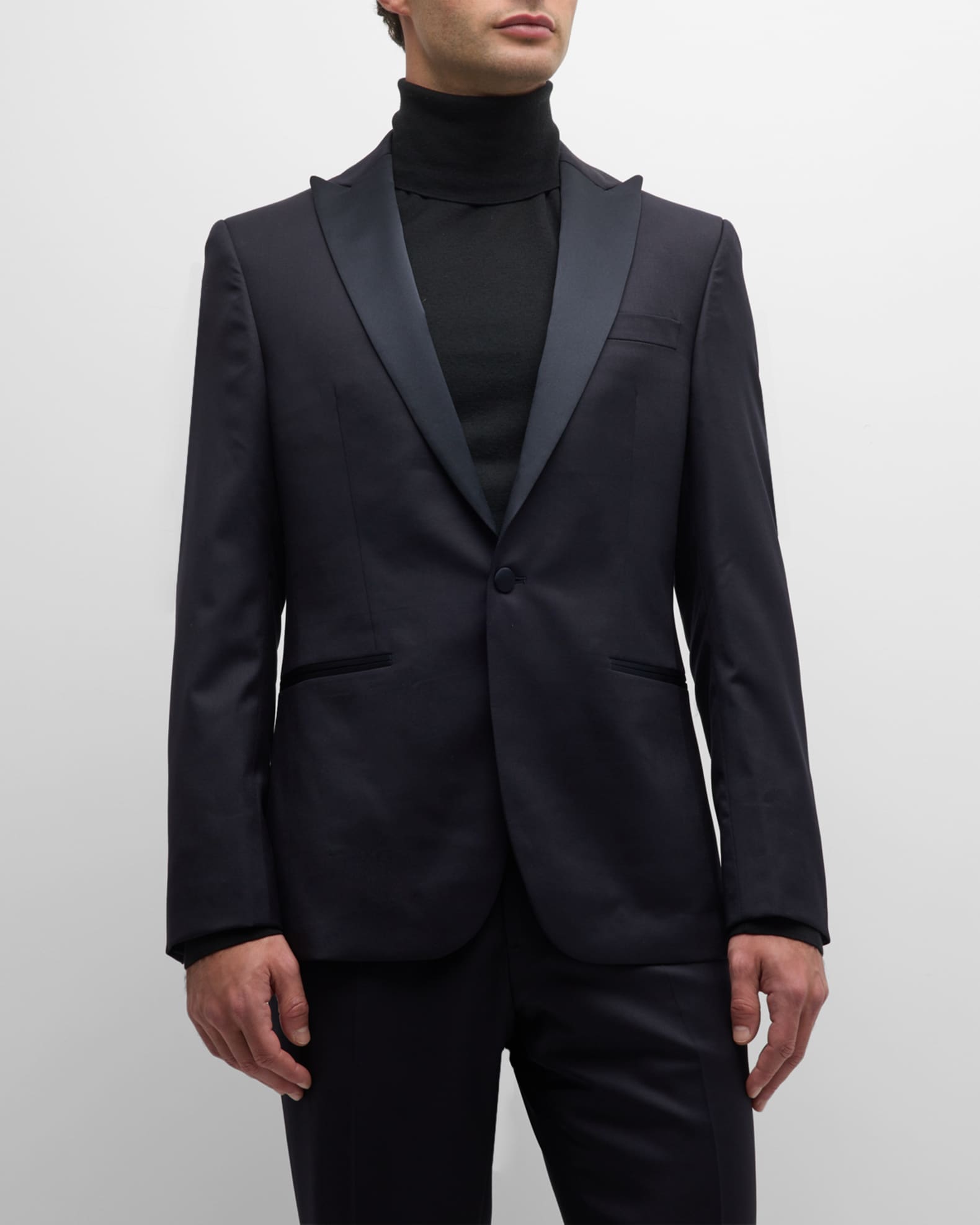 Paul Stuart Men's Wool Peak-Lapel Tuxedo | Neiman Marcus