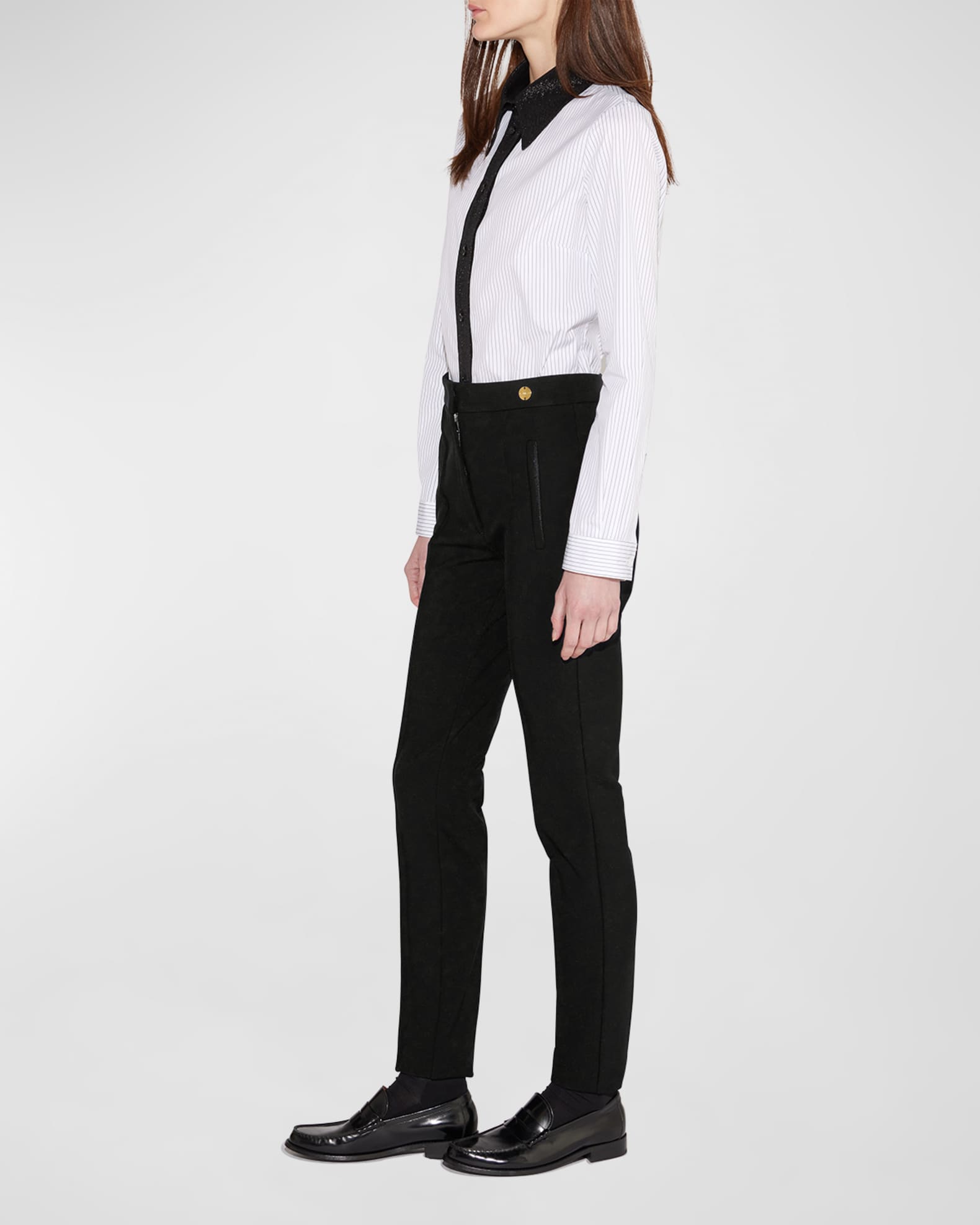 Cortina Cropped Skinny Pintuck Trousers 1