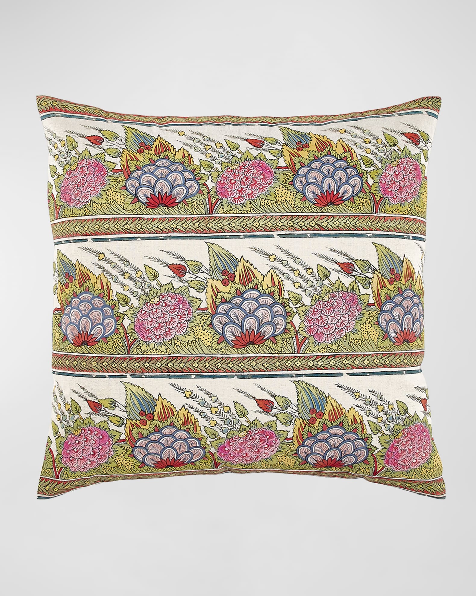 John Robshaw Beaded Verdin Decorative Pillow, 22 x 22 - Silver