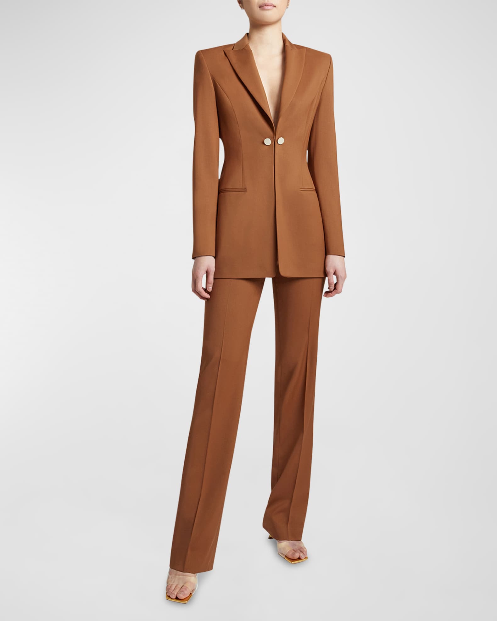 Santorelli PeakLapel Tailored Wool Twill Jacket Neiman Marcus