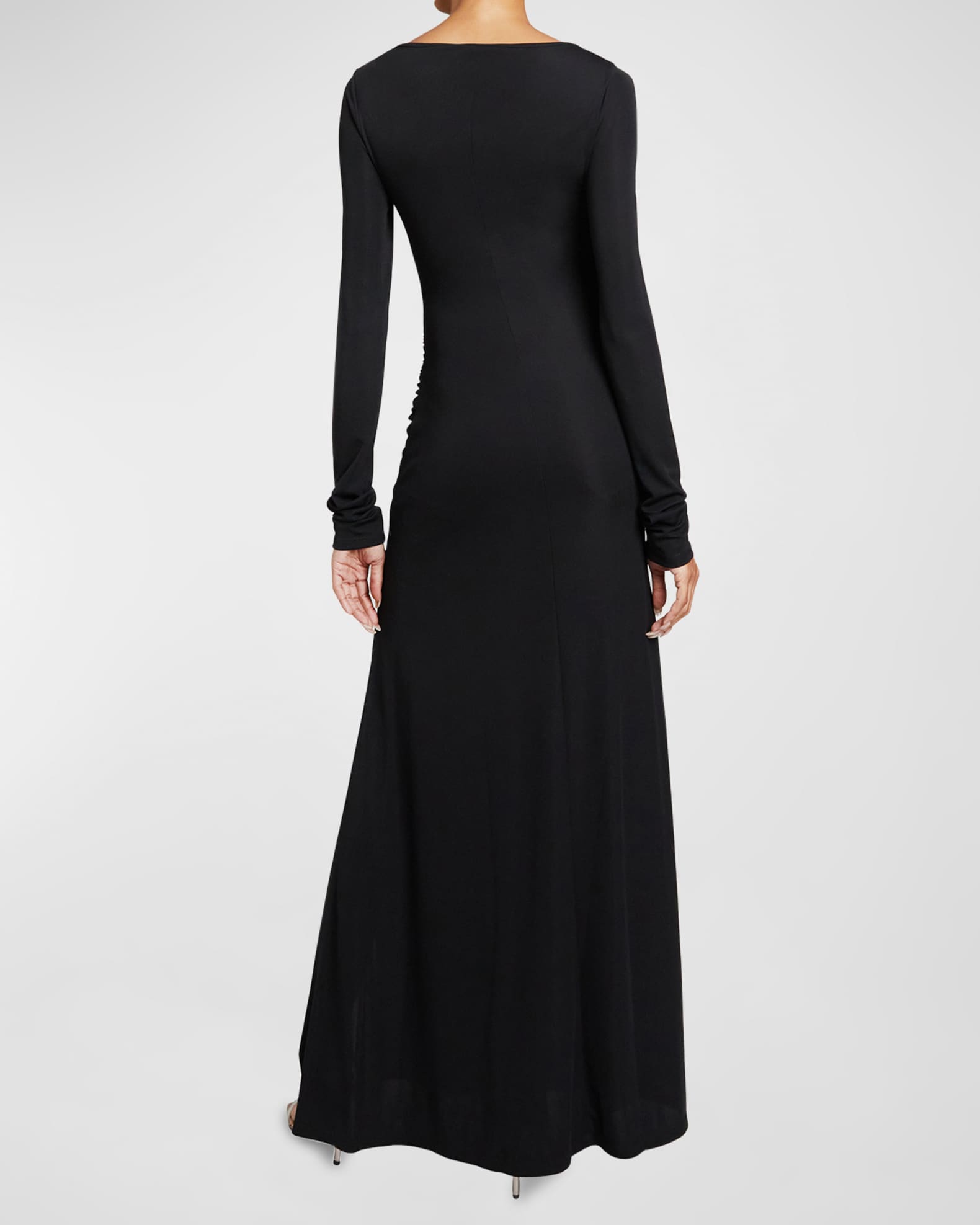 Abby Ruched A-Line Jersey Maxi Dress 1