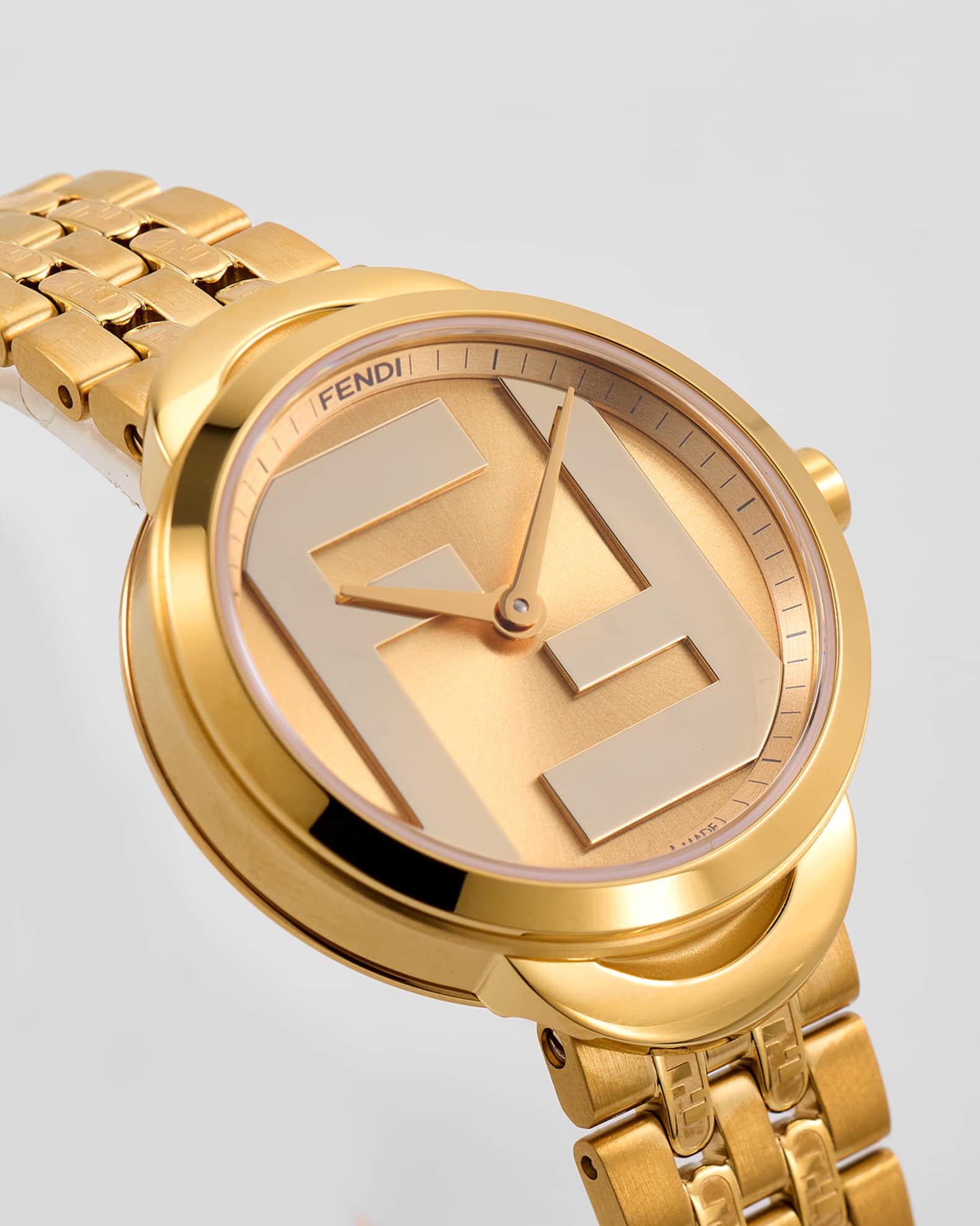 Fendi 30mm PVD Sunray Watch with Bracelet Strap Gold Neiman Marcus