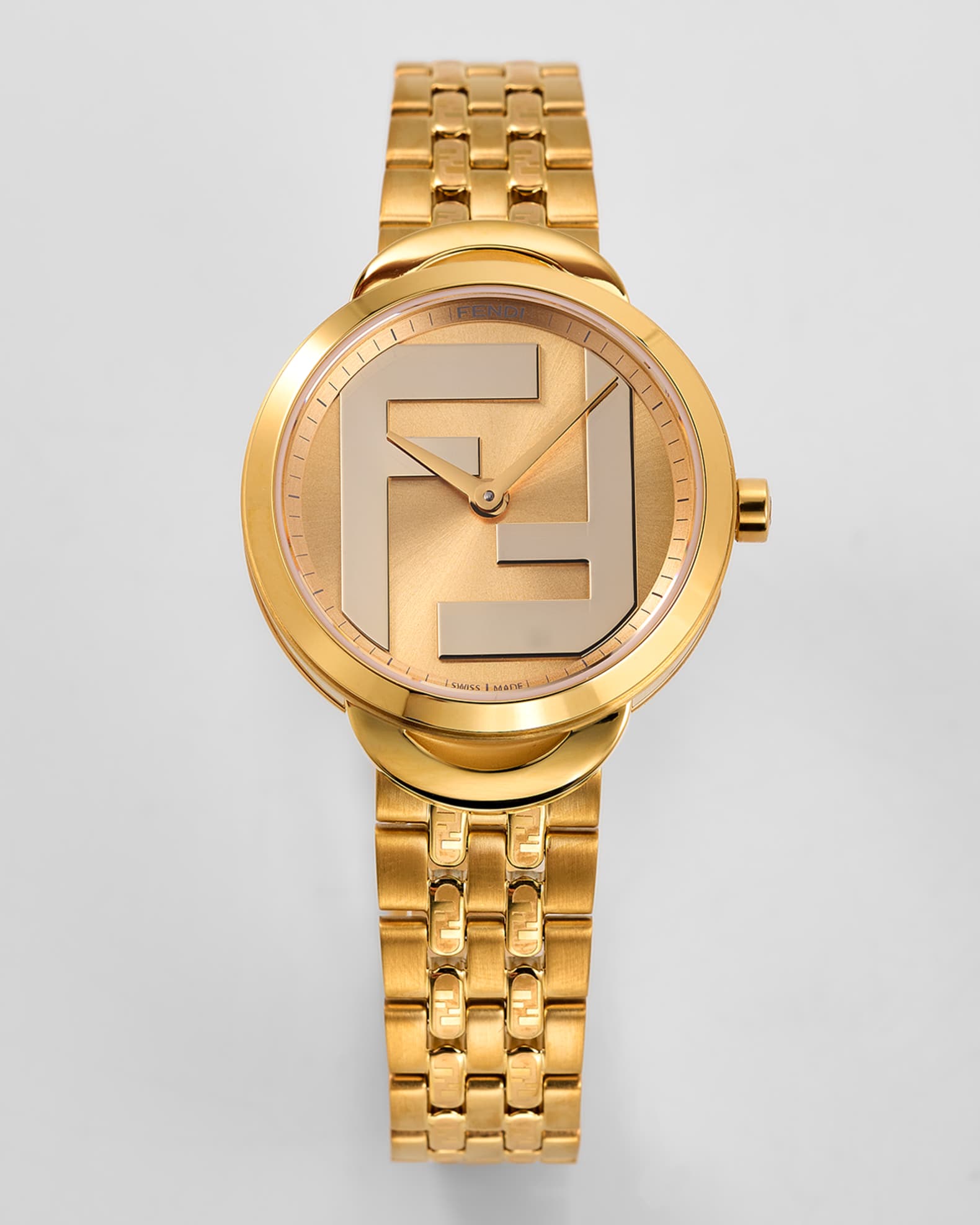 Fendi 30mm PVD Sunray Watch with Bracelet Strap Gold Neiman Marcus