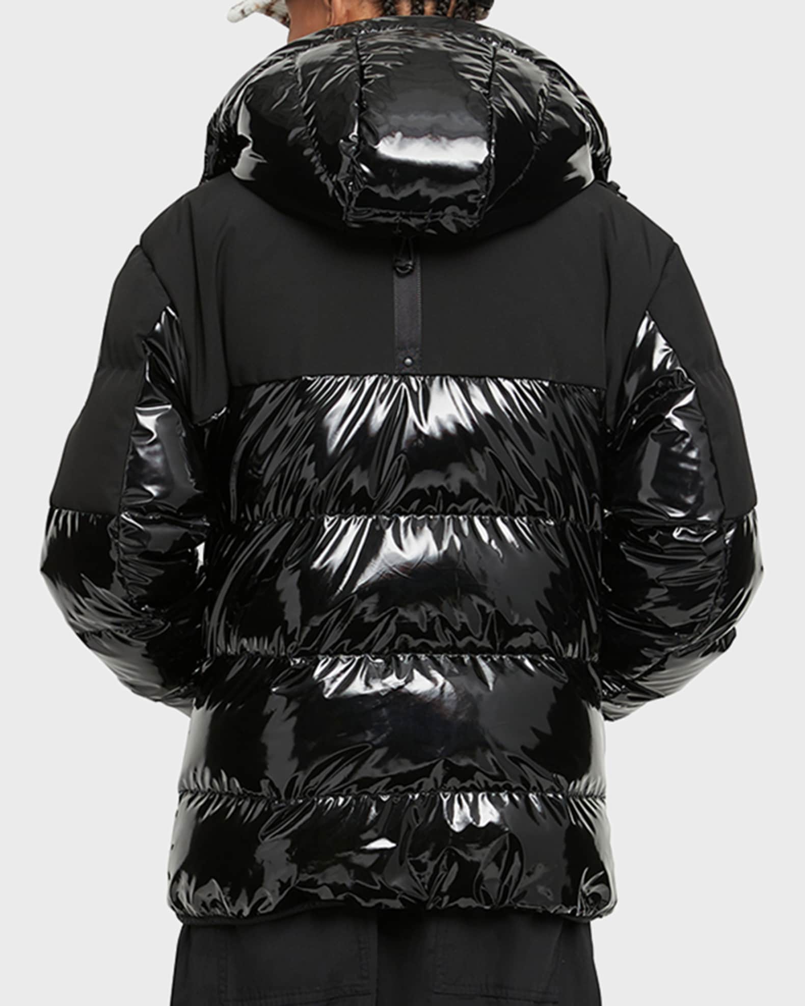 glossy puffer jacket