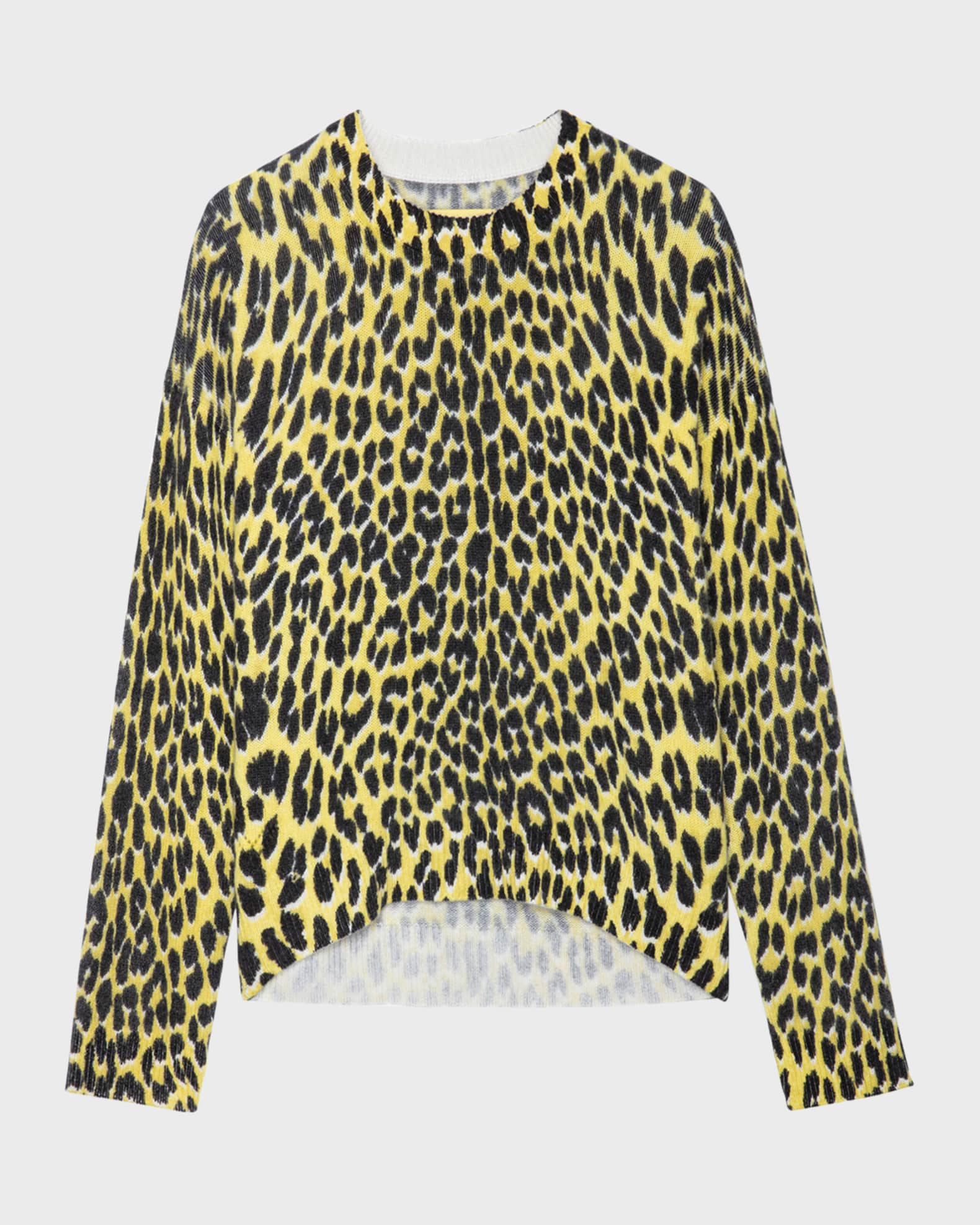 Zadig Voltaire Markus Leopard Print Cashmere Sweater Neiman Marcus