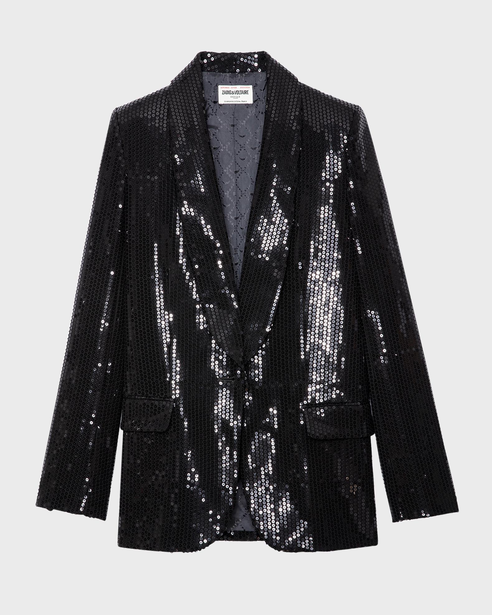 Haut Pailleté Noir Zadig & Voltaire Taille 34 - Manches Longues, Col Haut - Neuf Avec étiquettes