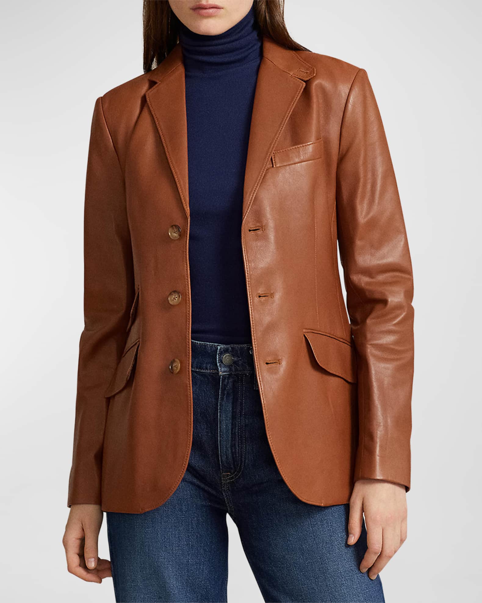 Polo Ralph Lauren Lambskin Hacking Blazer | Neiman Marcus Polo Ralph Lauren Lambskin Hacking Blazer | Neiman Marcus