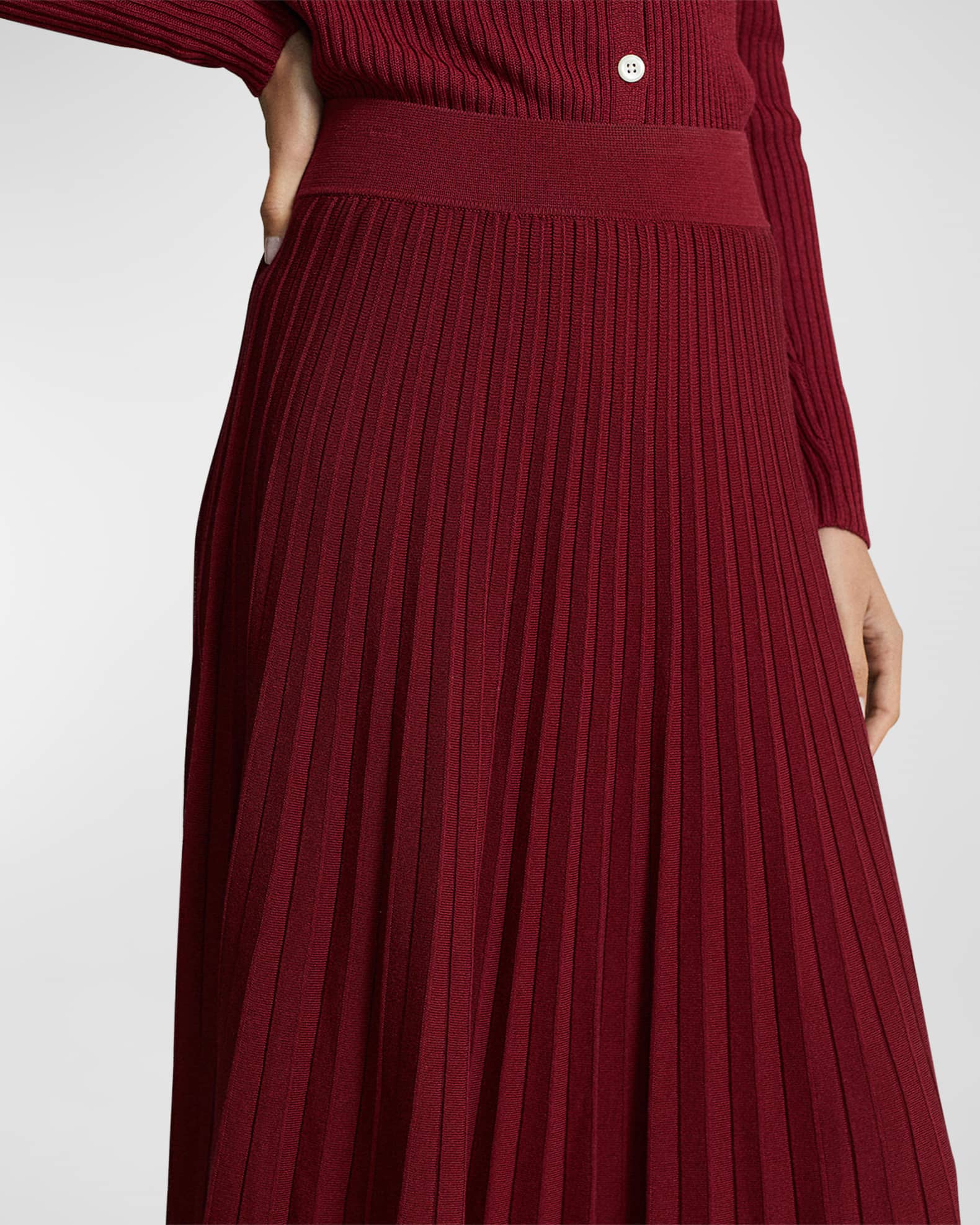 Polo Striped Tops / Pleated Skirts LLA0122