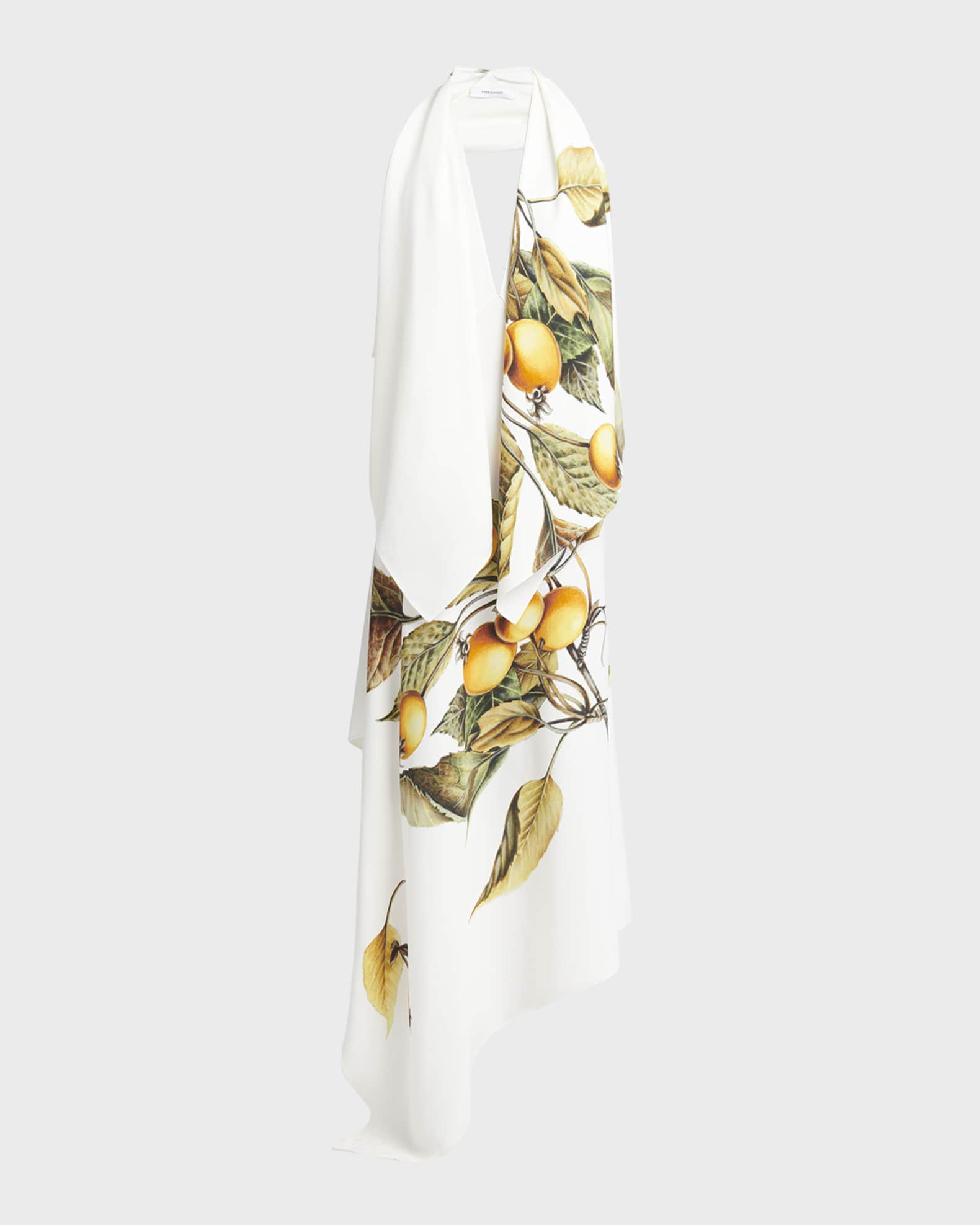Ferragamo Plunging OrangePrint Backless Midi Wrap Dress Neiman Marcus — free download