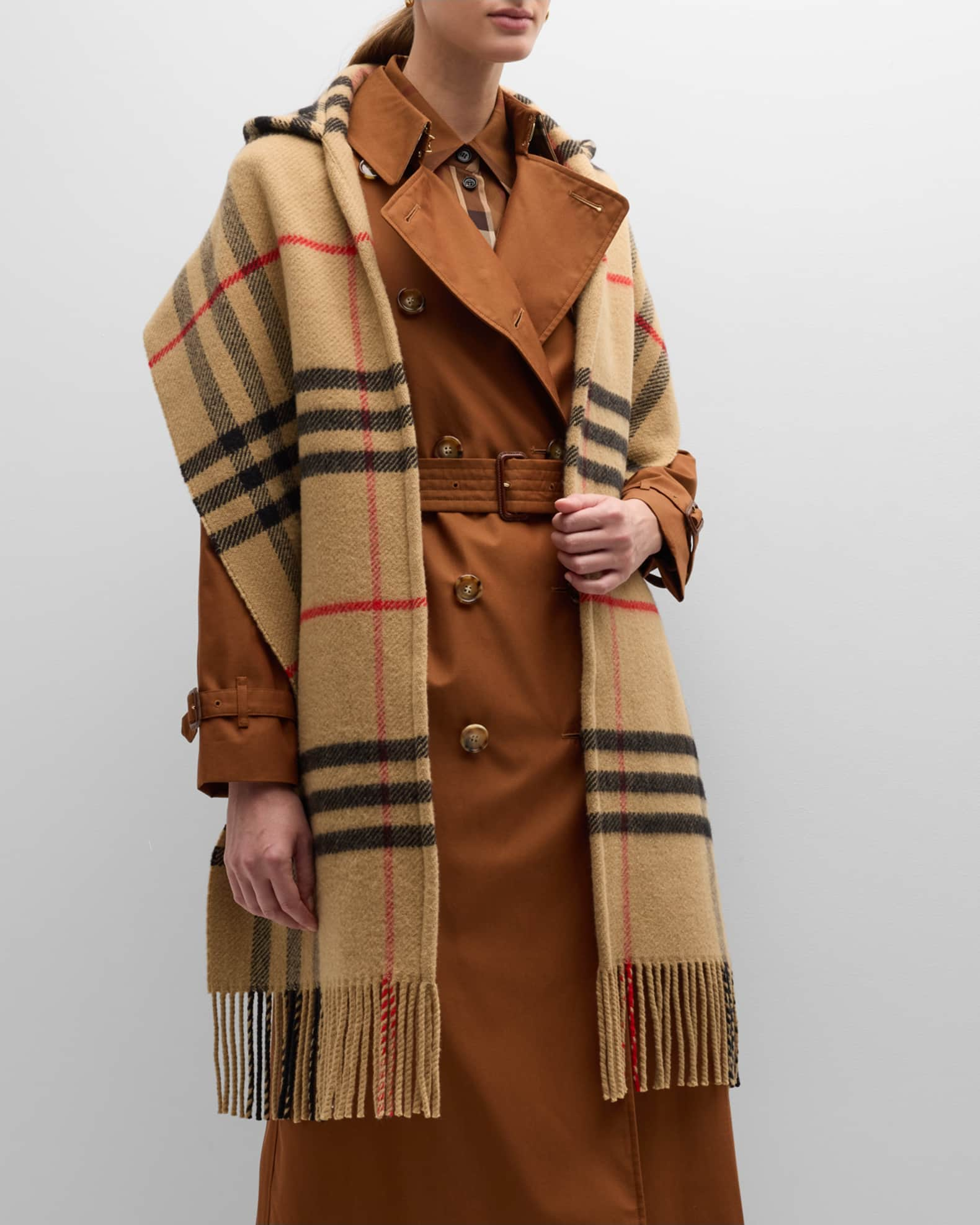 Burberry Brown Monogram & Check Scarf