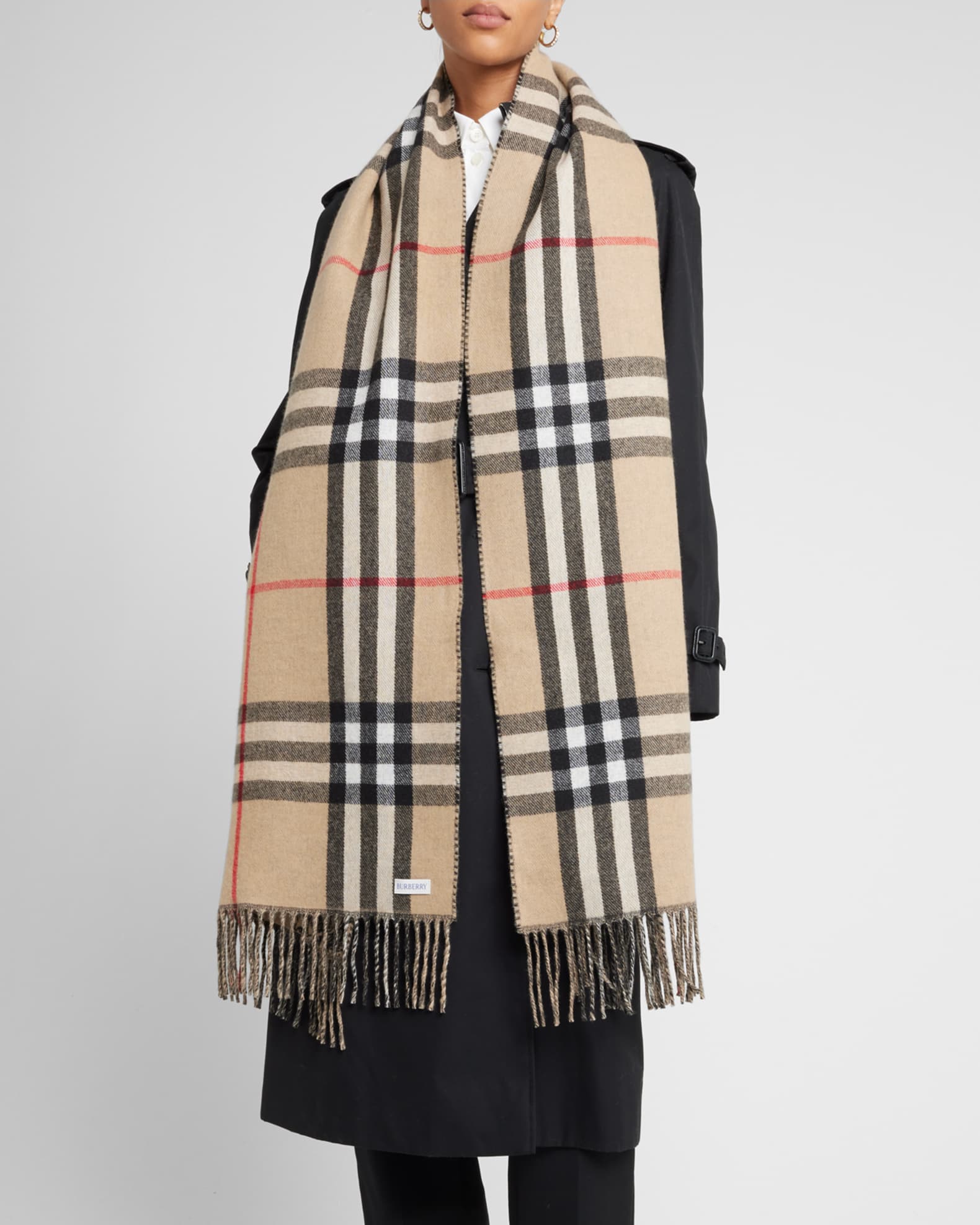 Burberry, Accessories, Burberry Giant Check Print Wool Silk Scarf