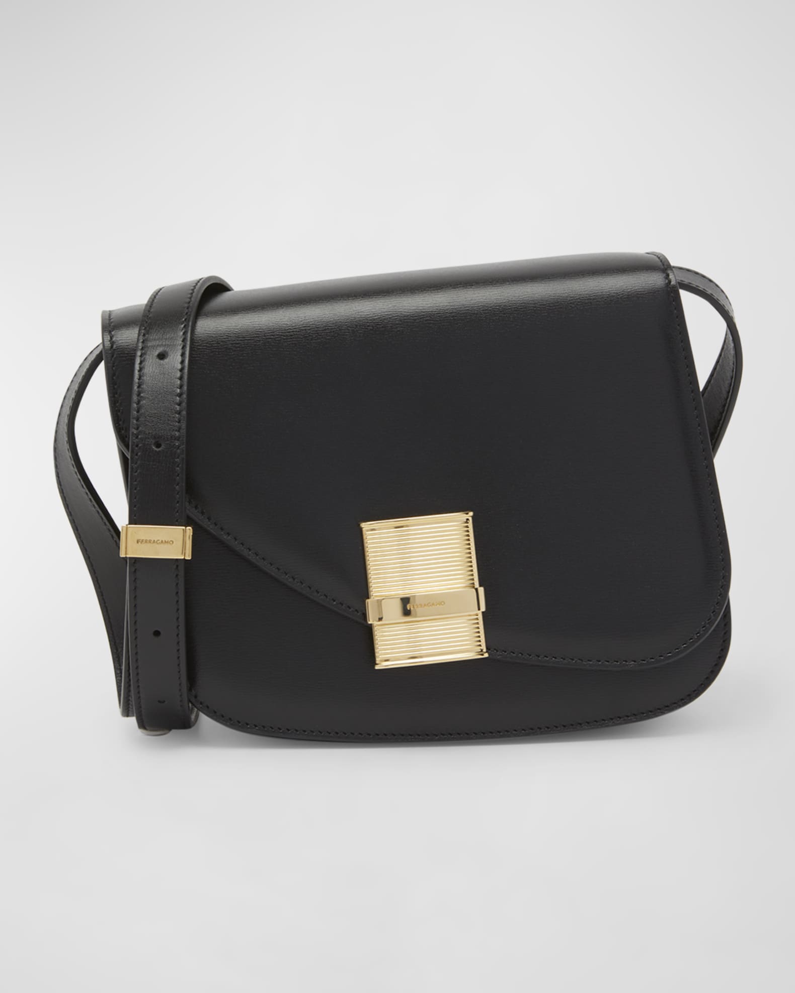 Ferragamo Black Compact Crossbody Bag