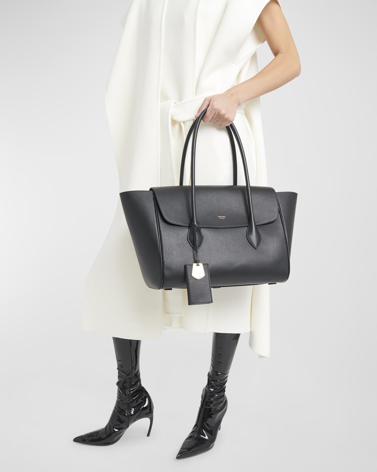 Ferragamo Classic Flap Leather Tote Bag | Neiman Marcus