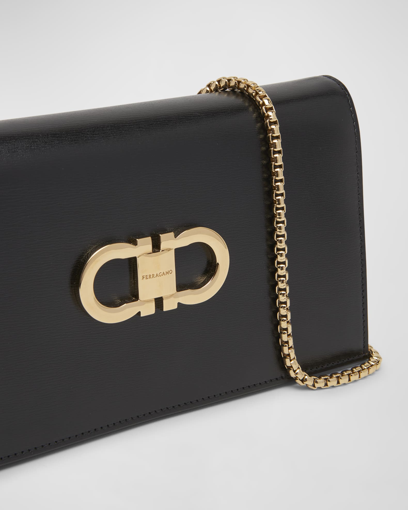Ferragamo Double Gancio Shoulder Bag | Neiman Marcus