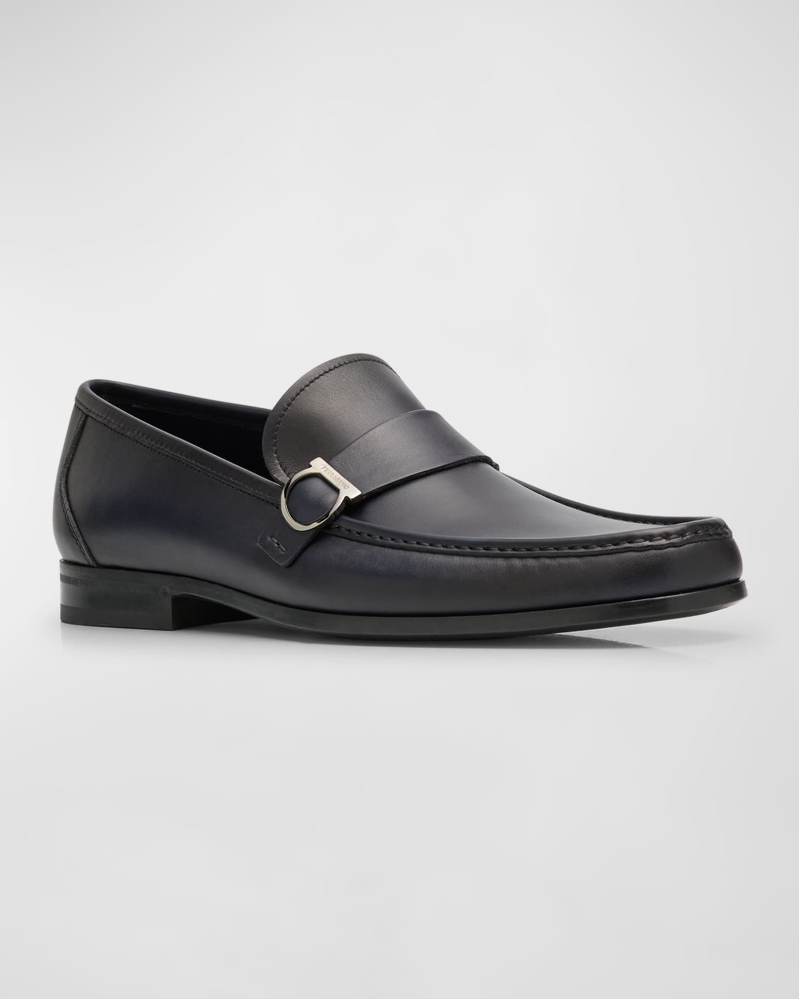 Ferragamo Men s Duomo Gancio Leather Loafers Midnight