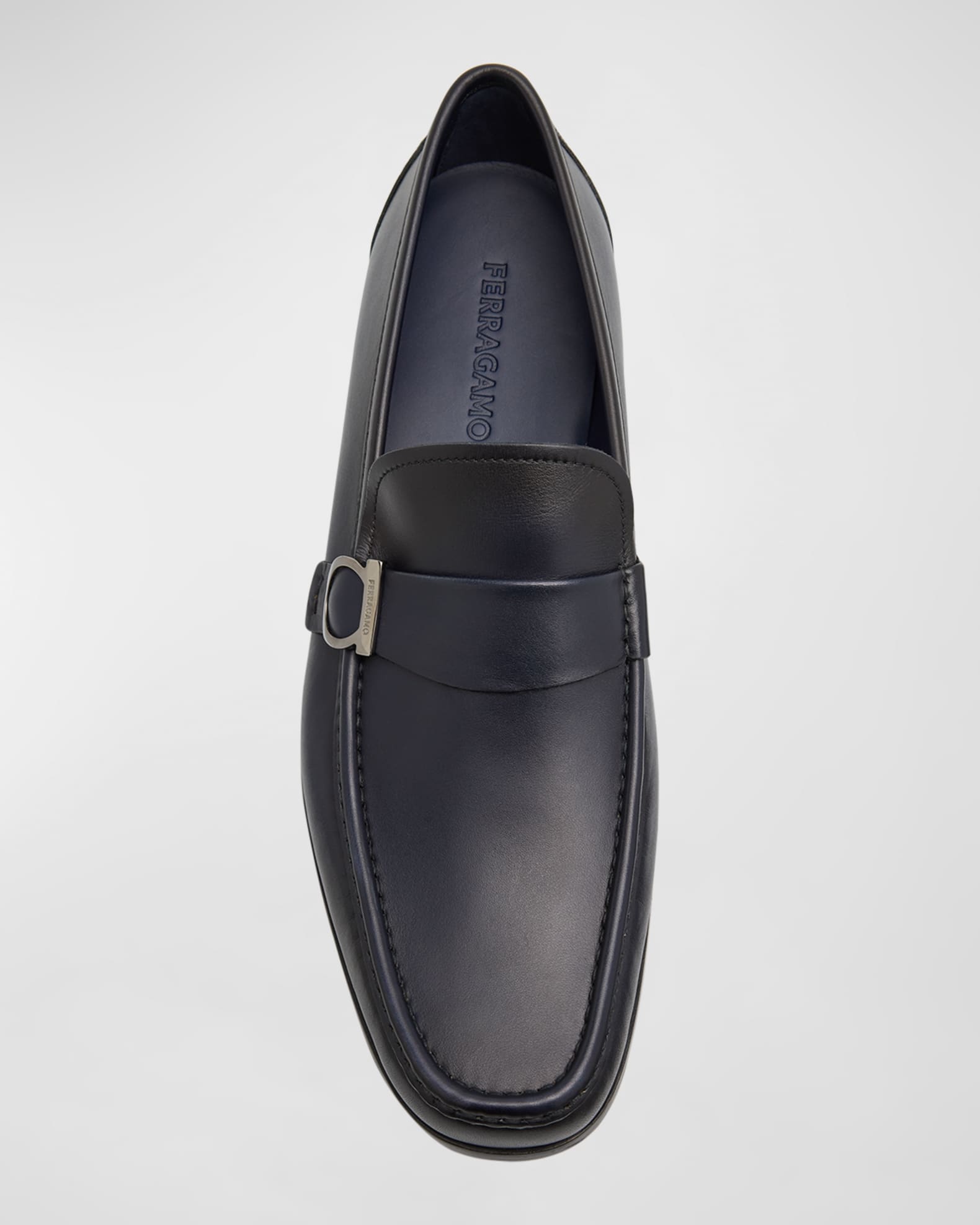 Ferragamo Men s Duomo Gancio Leather Loafers Midnight Men s 11.5E Loafers Slip Ons