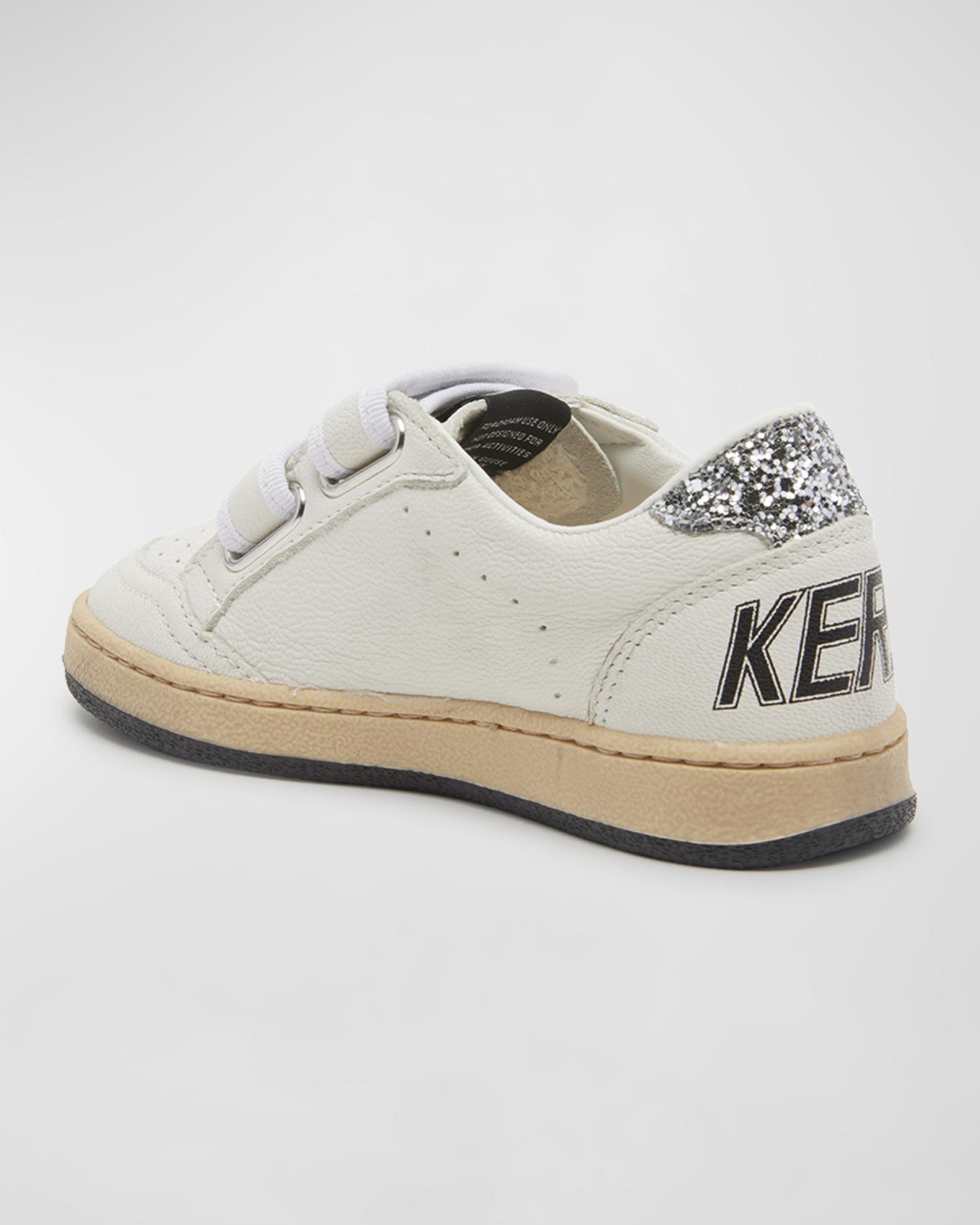Golden Goose Girl's Ballstar Glitter Dual-Grip Sneakers, Kids