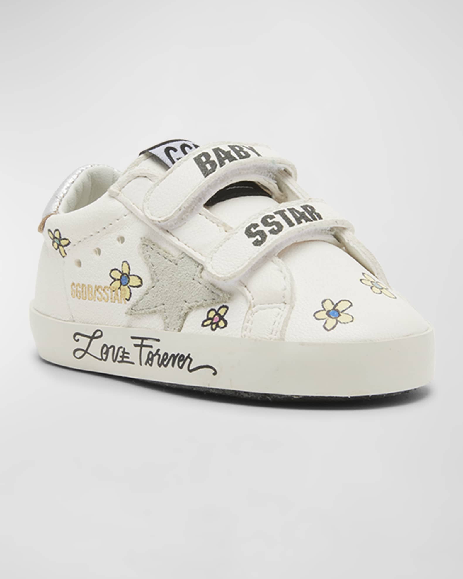 Golden Goose Girl's Baby School Flowers Low-Top Sneakers, Kids | Neiman