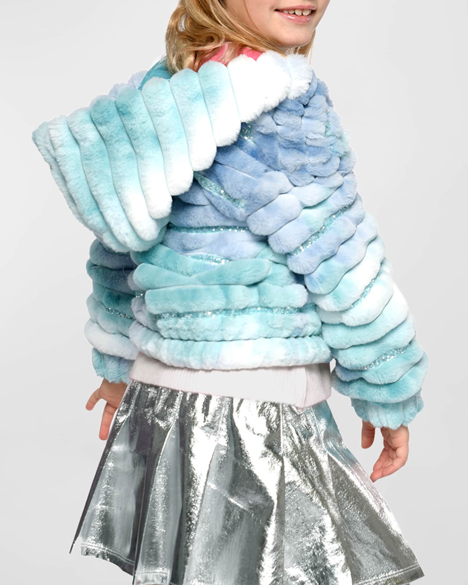 Girl's Tie Dye Faux Fur Coat Neiman Marcus