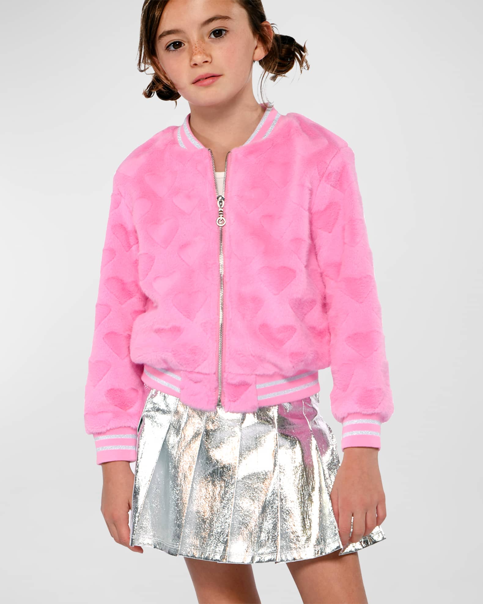 Girl s Faux Fur Bomber Jacket Neiman Marcus
