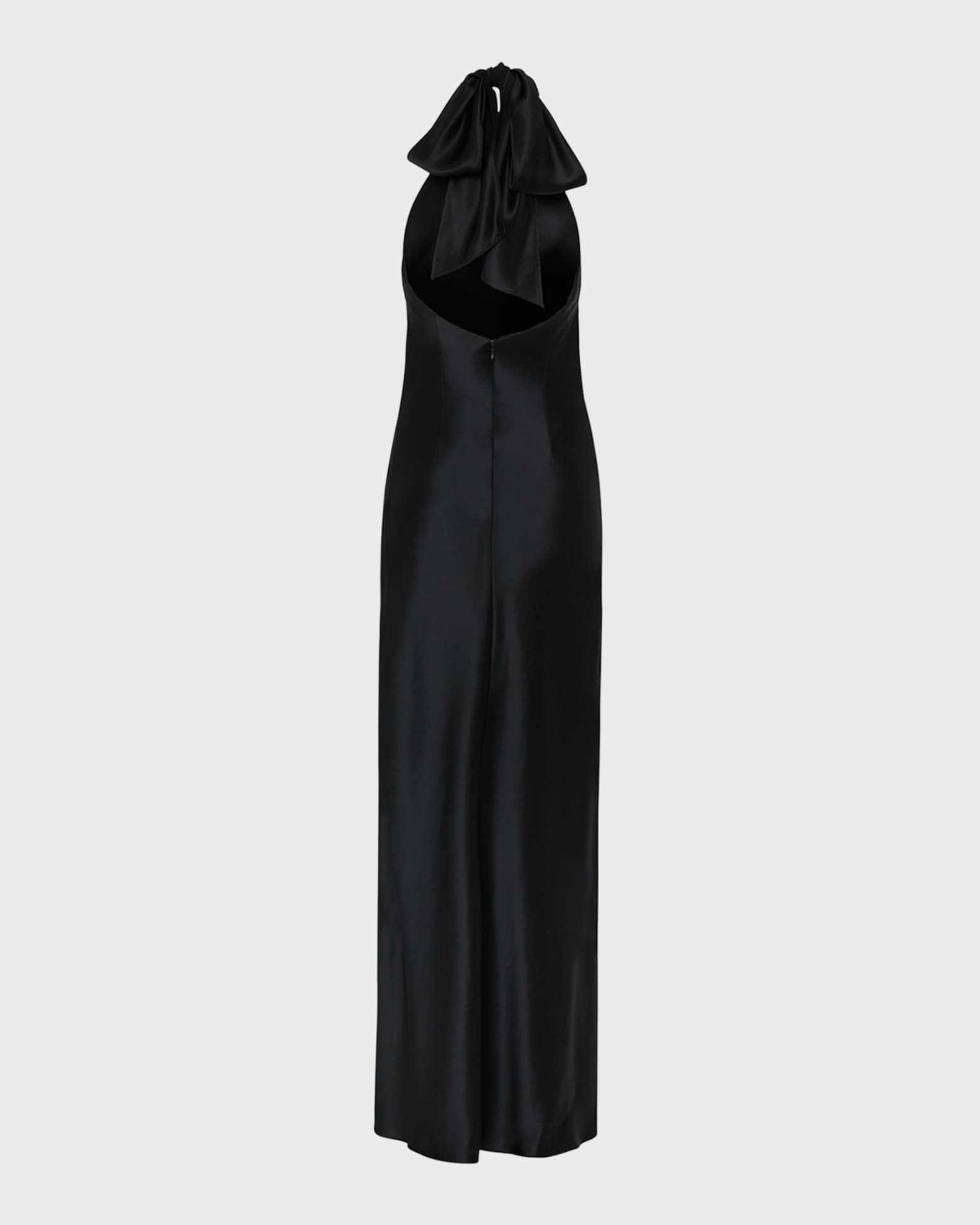 Milly Roux Ruffle Satin Halter Gown | Neiman Marcus