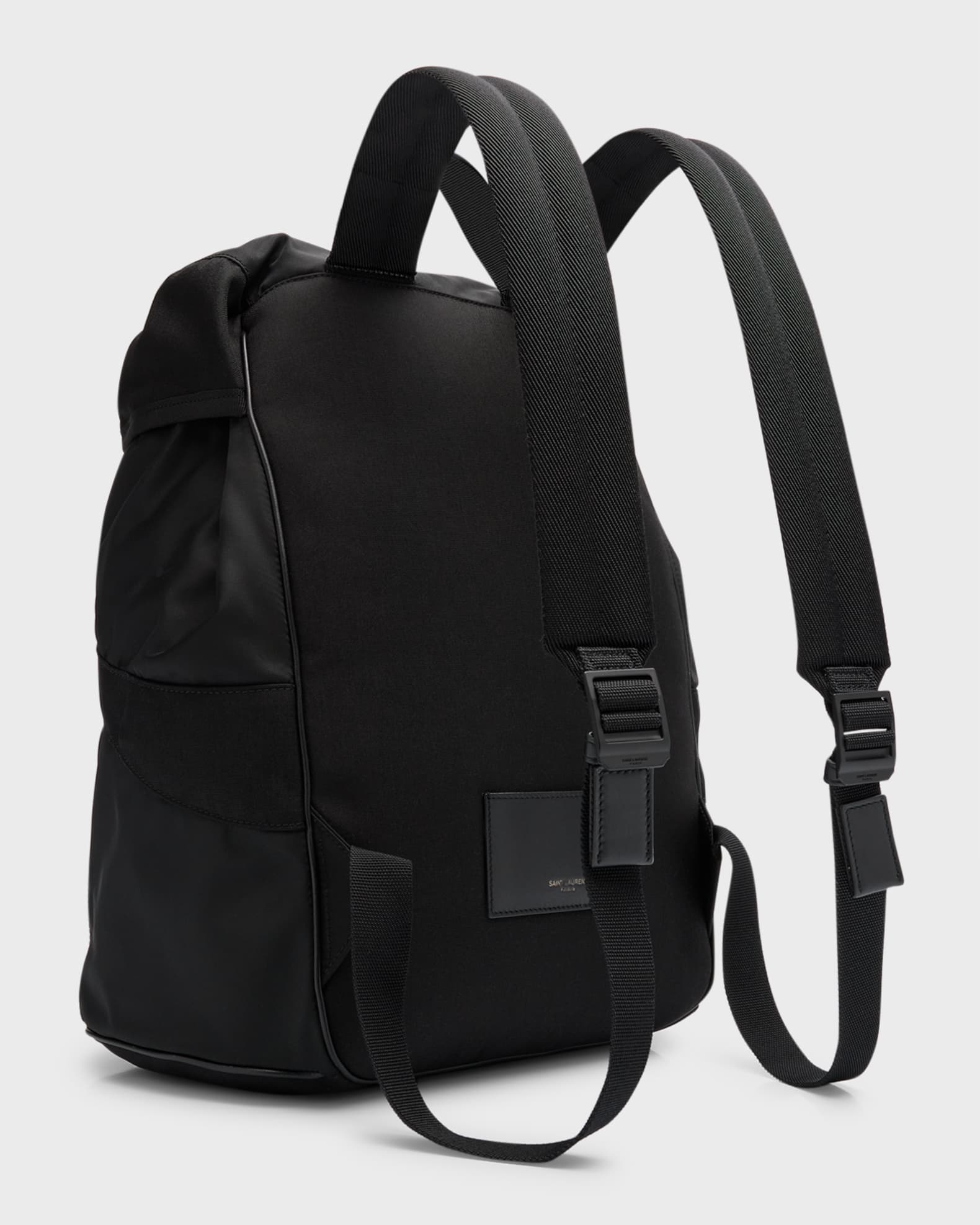 Men's Nylon and Leather Backpack