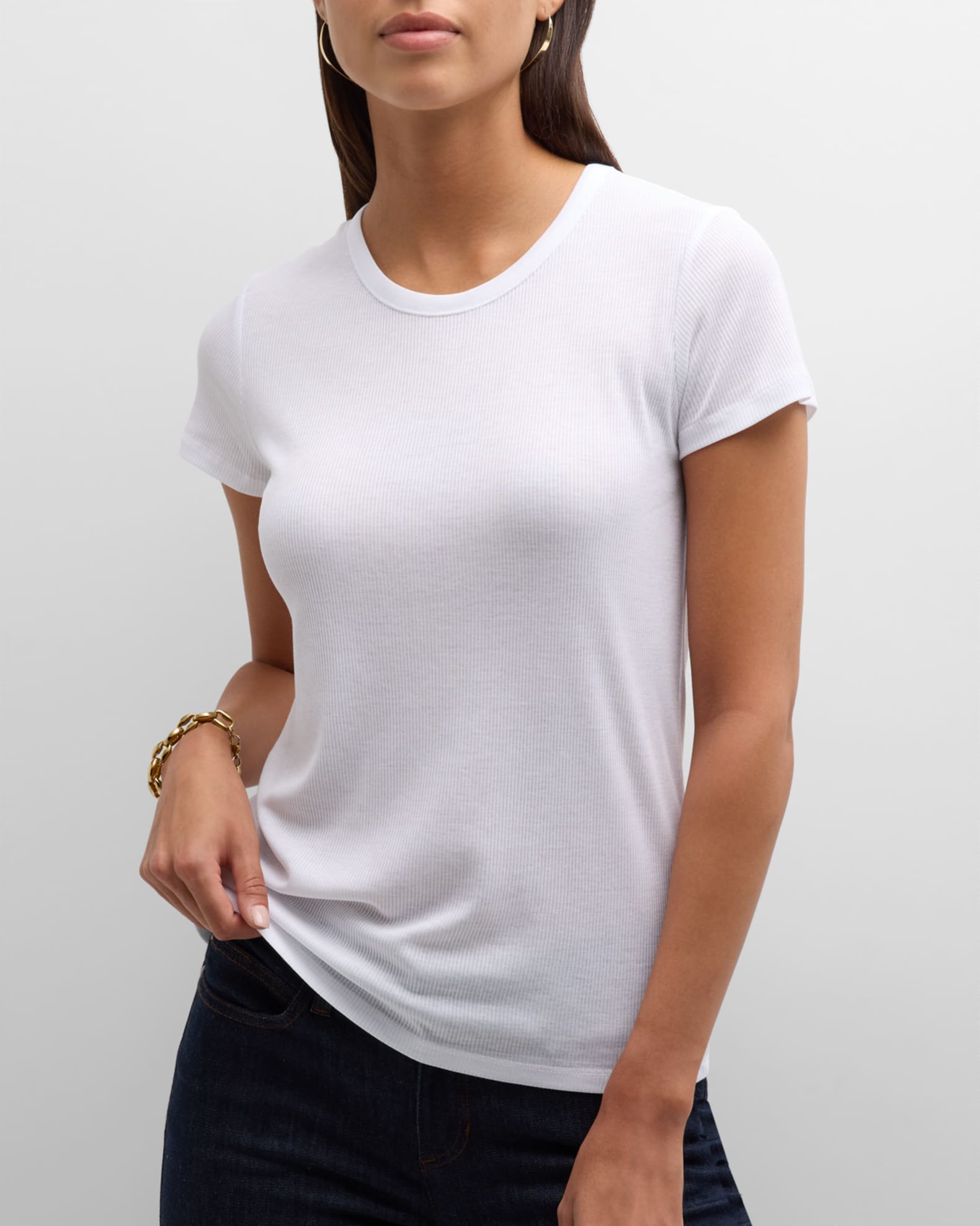 Majestic Filatures Lyocell Cotton Baby Ribbed Tee | Neiman Marcus
