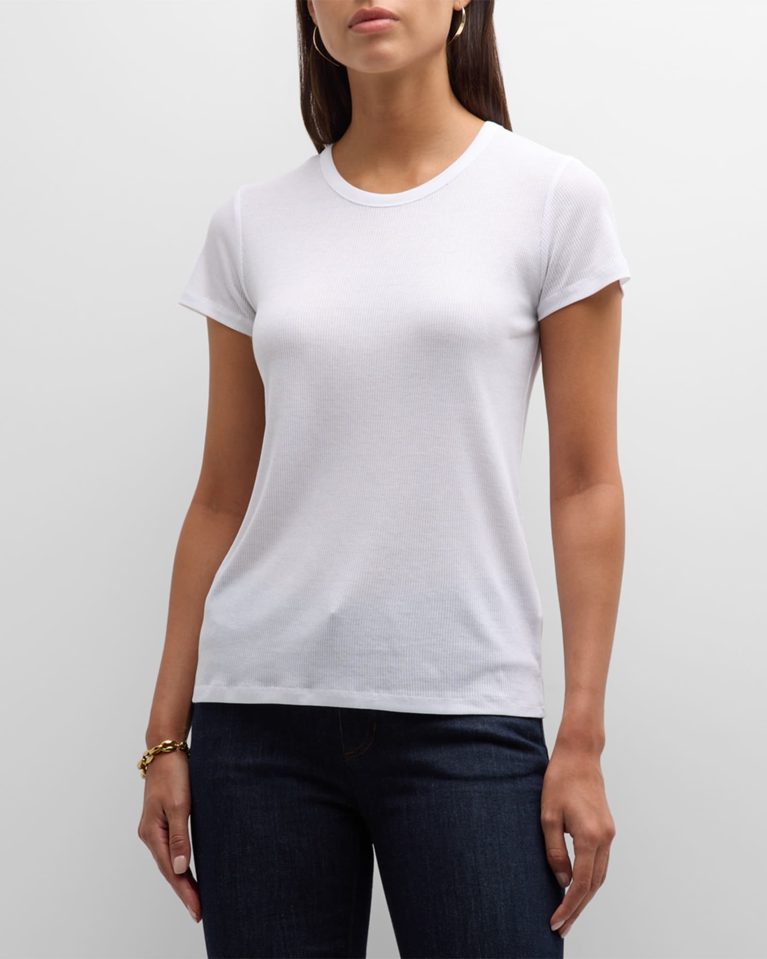 Majestic Filatures Lyocell Cotton Baby Ribbed Tee | Neiman Marcus