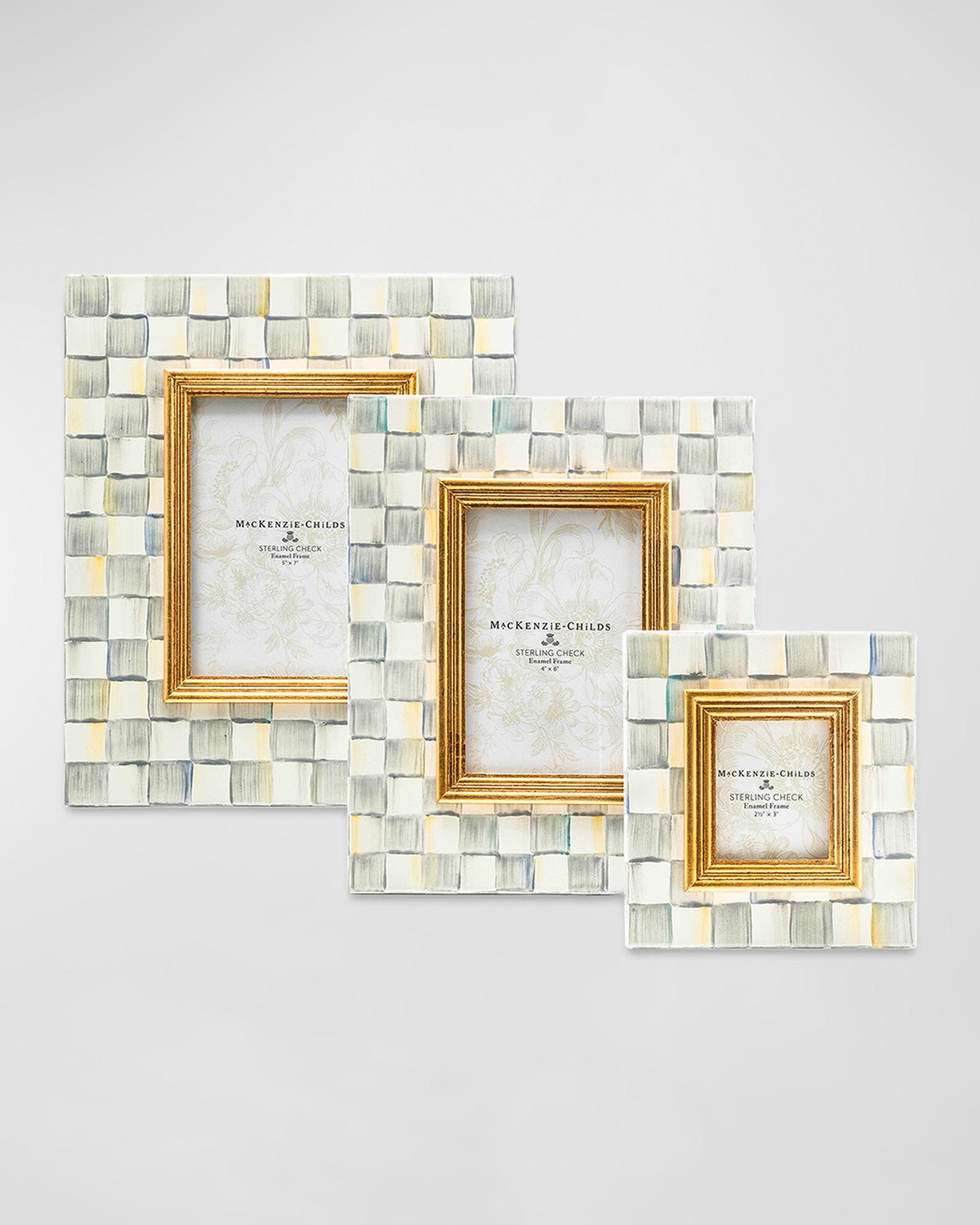 Sterling Check Enamel Frames | Neiman Marcus