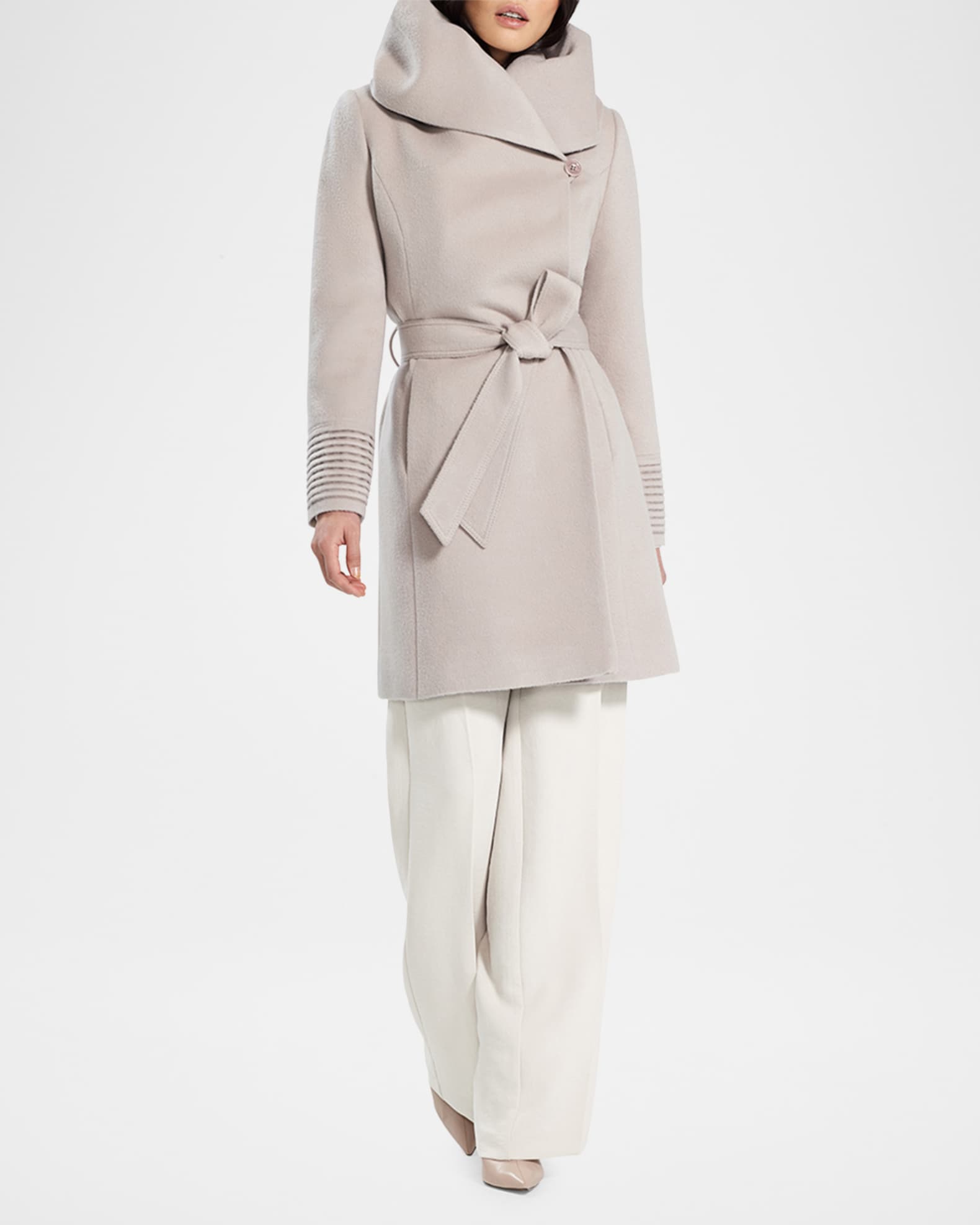 Alpaca Wool Hooded Wrap Coat