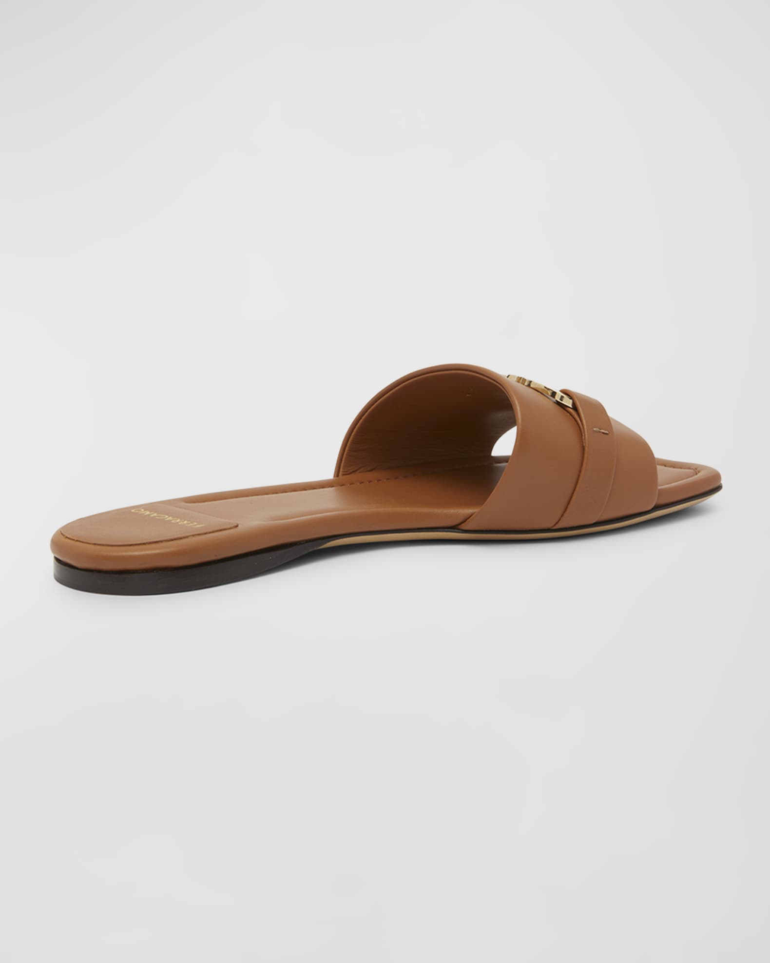Leah Gancini Bit Leather Slide Sandals