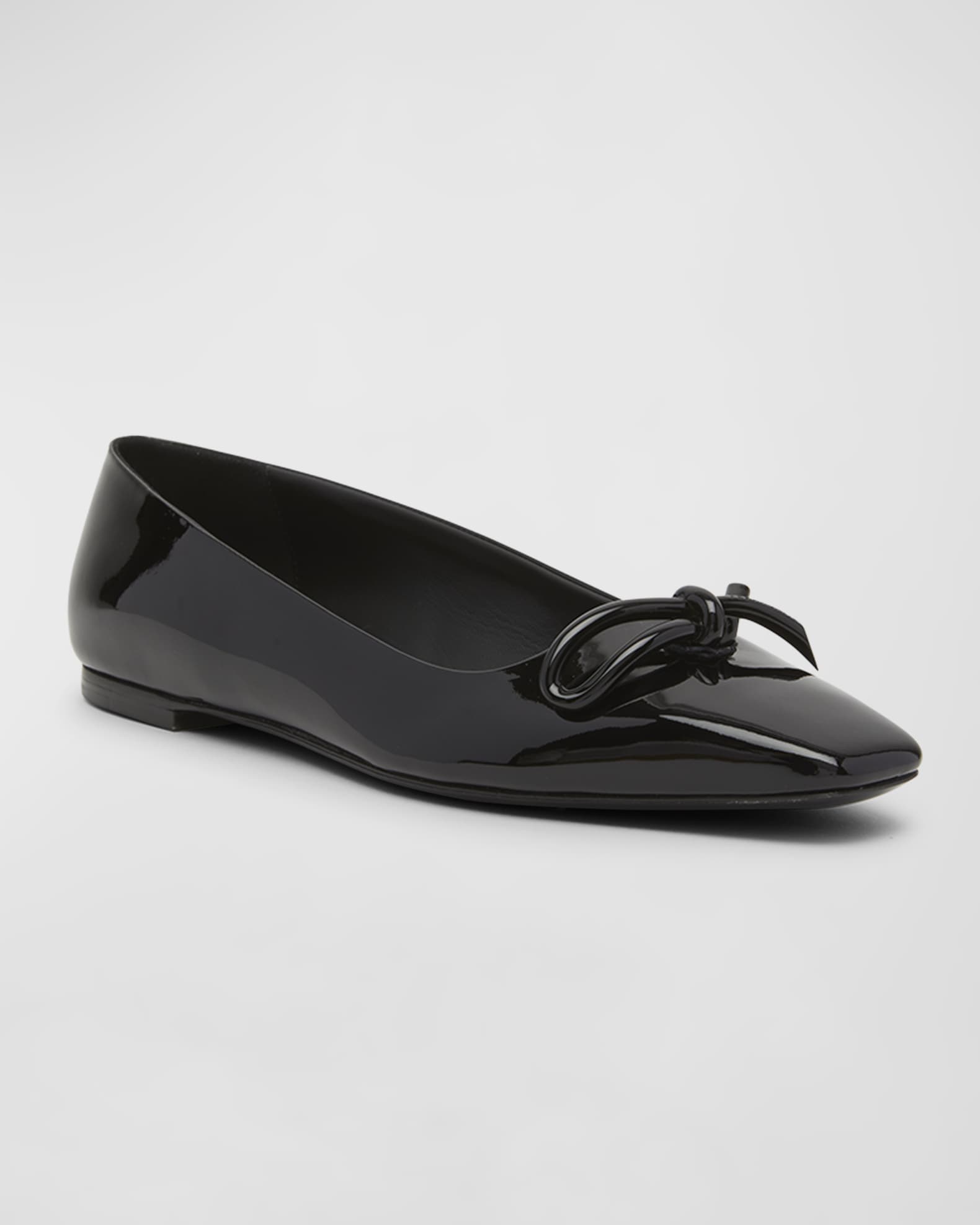 Annie Patent Knot Ballerina Flats | Neiman Marcus