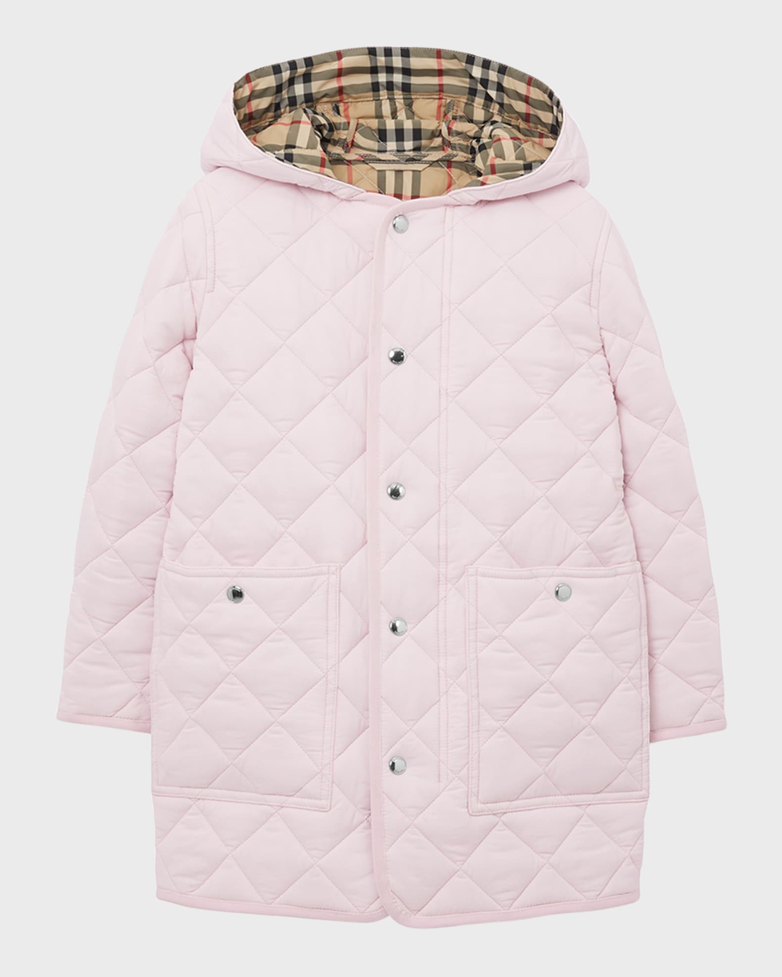 Girl s Reilly Hooded Quilted Coat Neiman Marcus