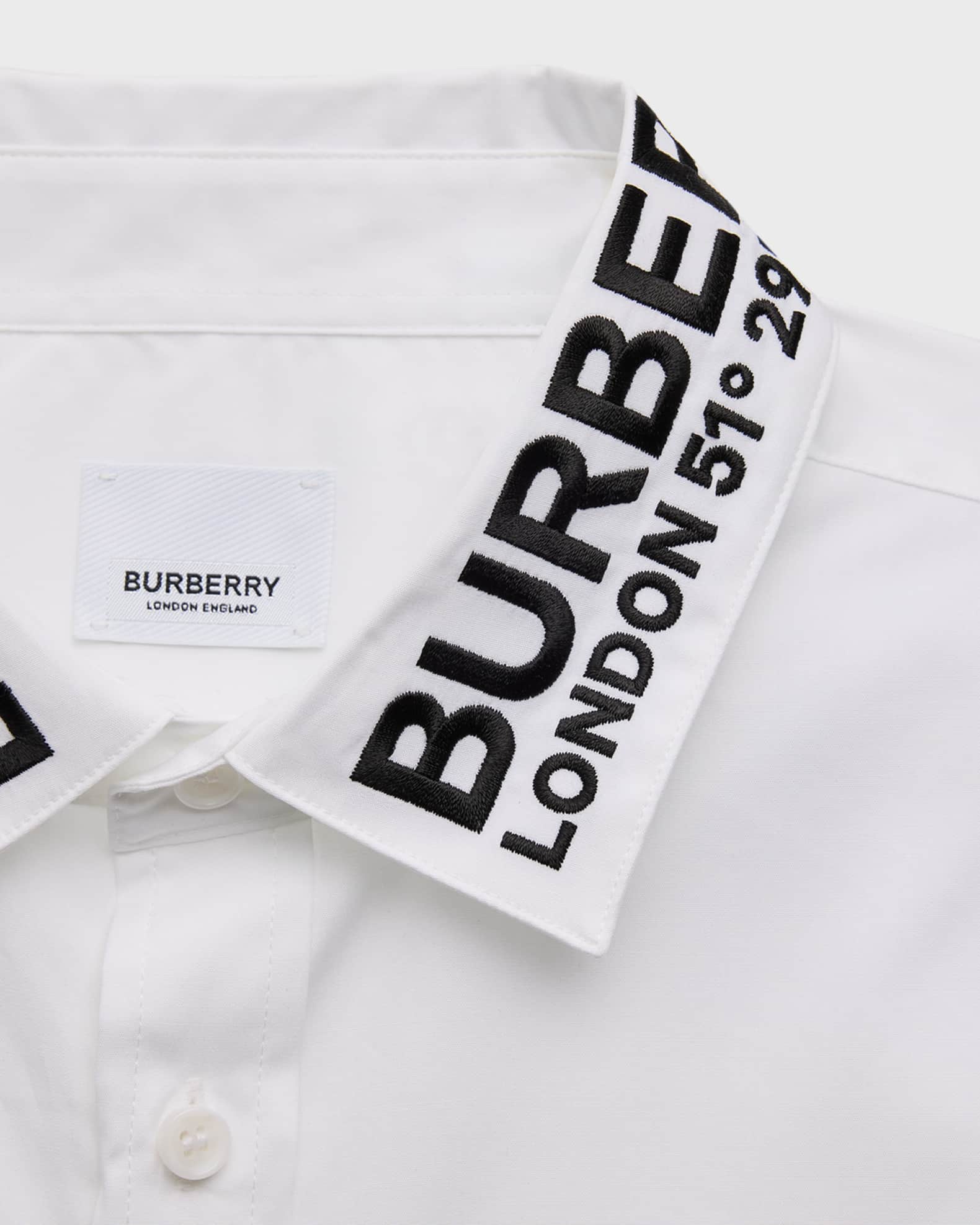 Burberry white button down shirt clearance