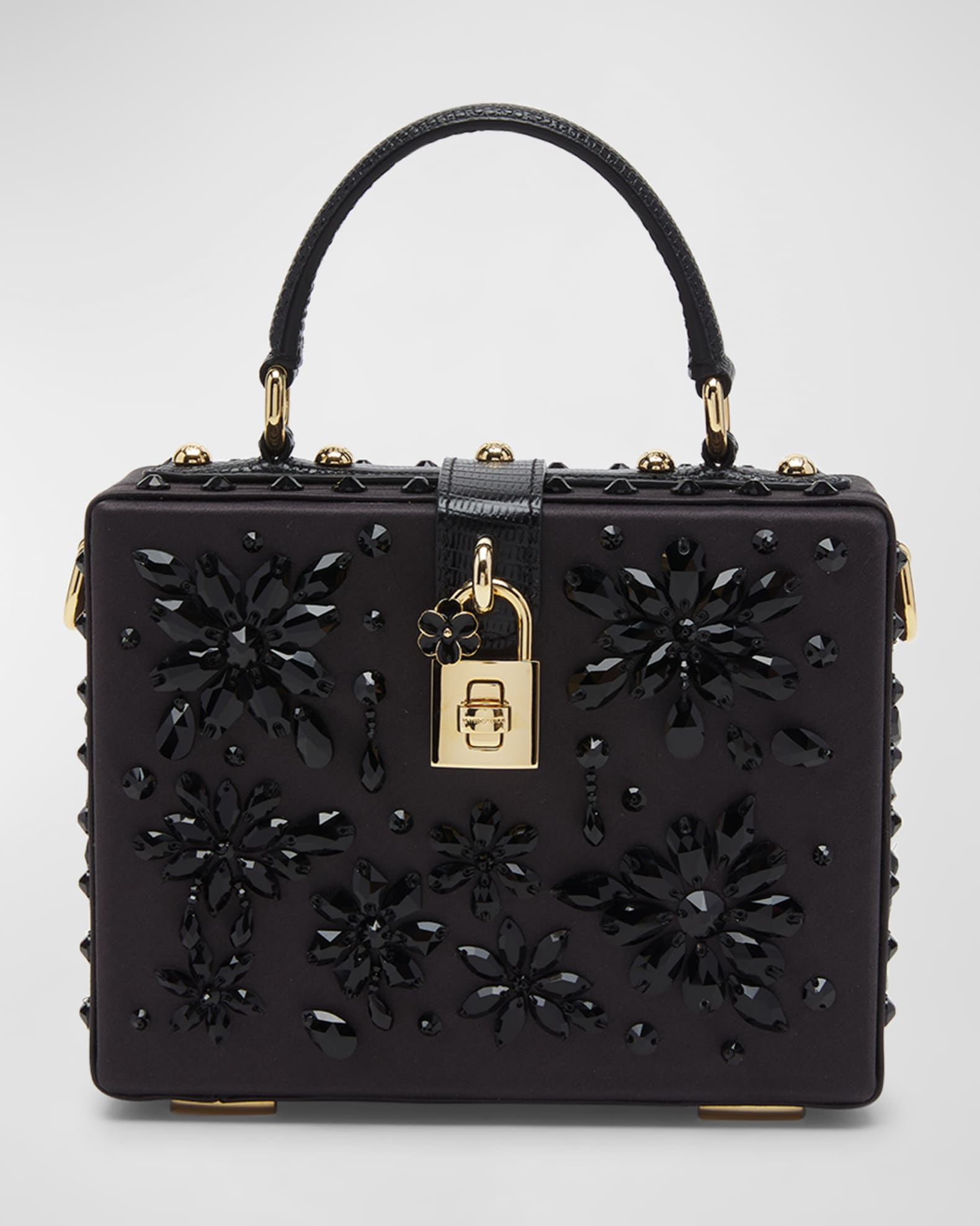 Dolce & Gabbana Vintage - Embellished Leather Box Satchel Bag