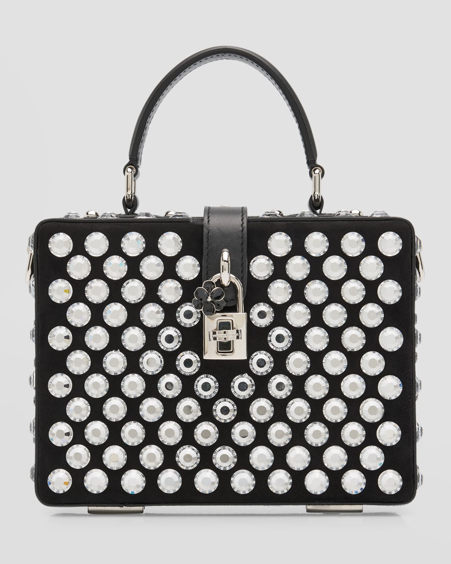 Crystal Box Leather Top-Handle Bag 0