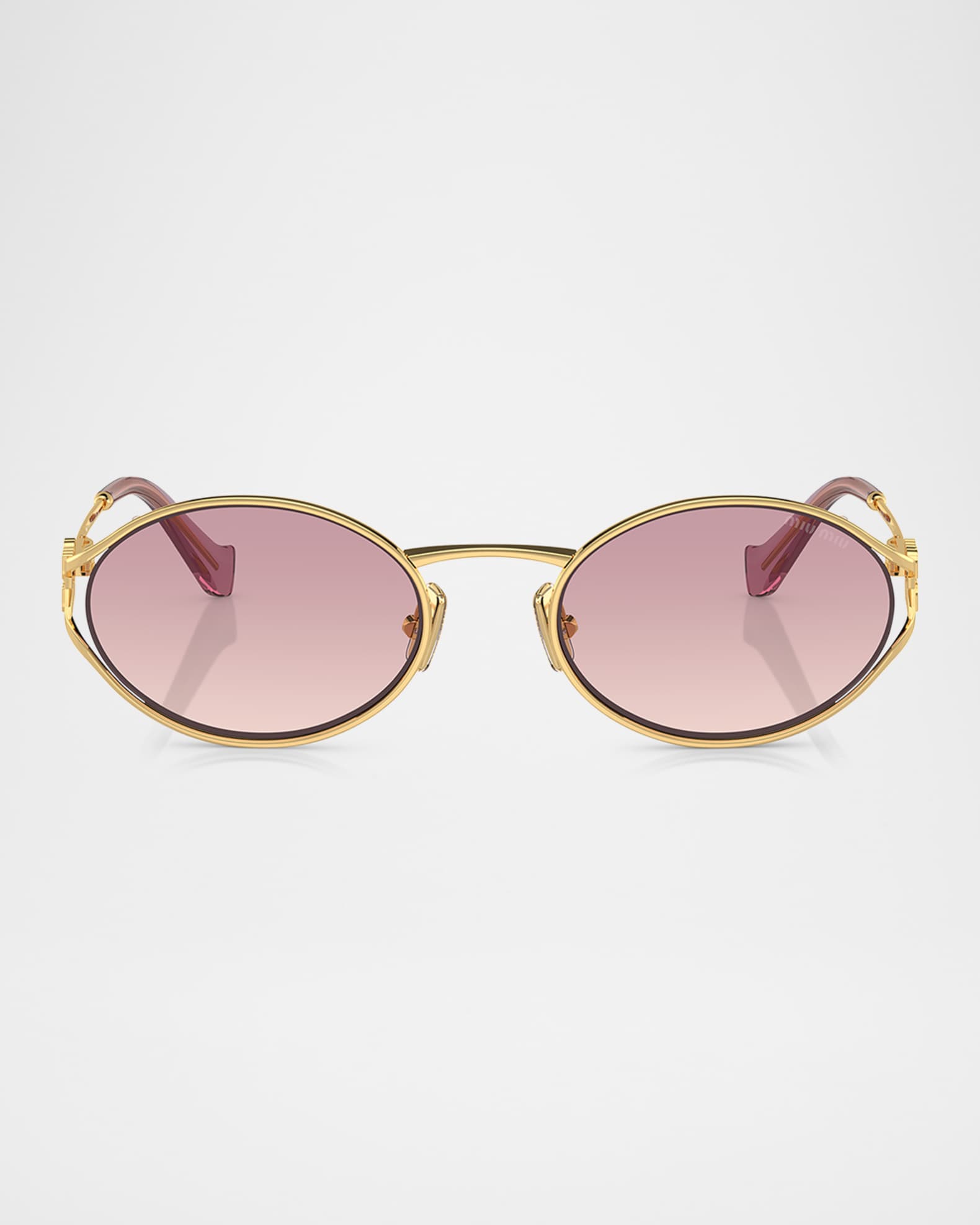 Cut Out Metal Plastic Oval Sunglasses