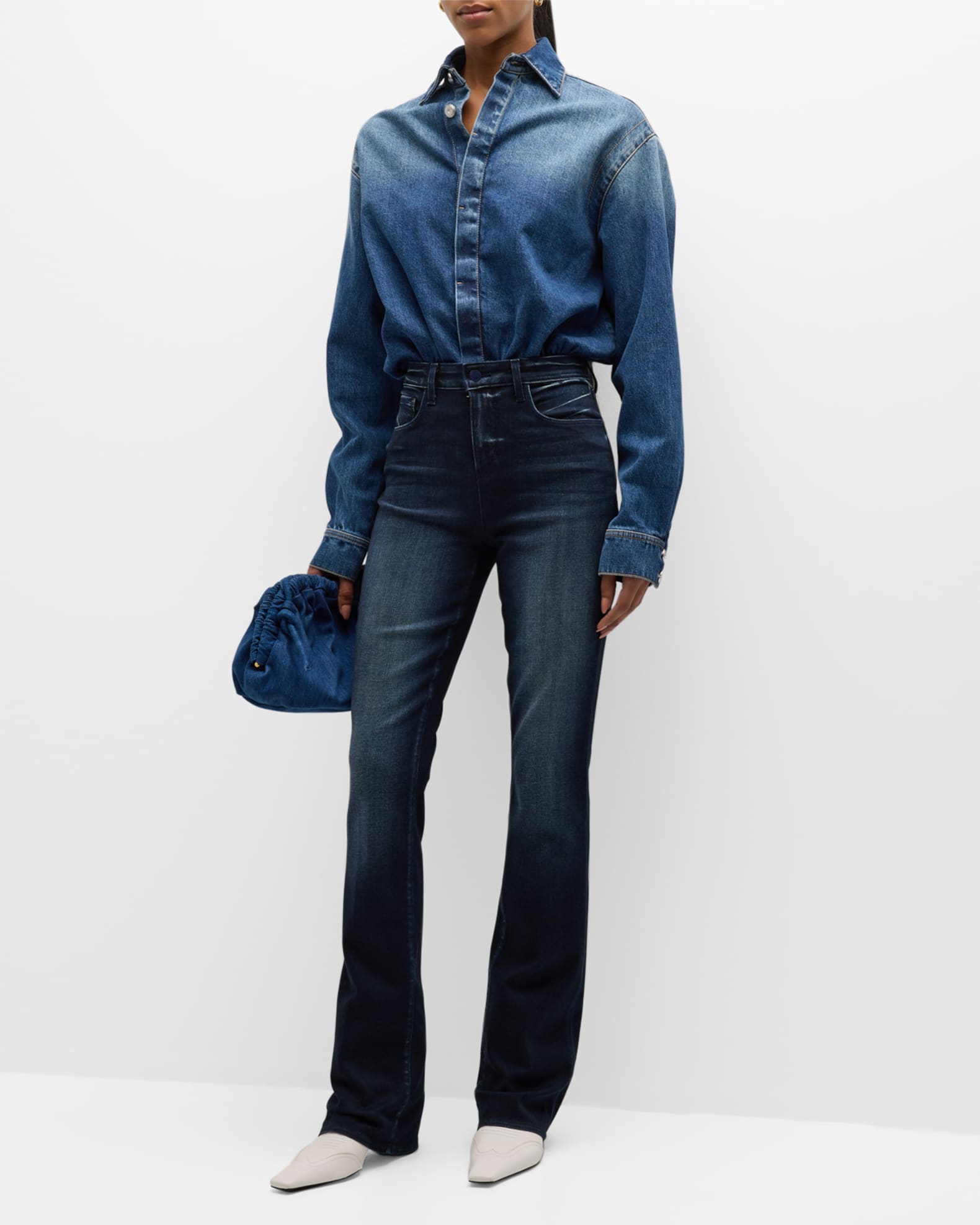 L'Agence Selma High Rise Baby Bootcut Jeans | Neiman Marcus