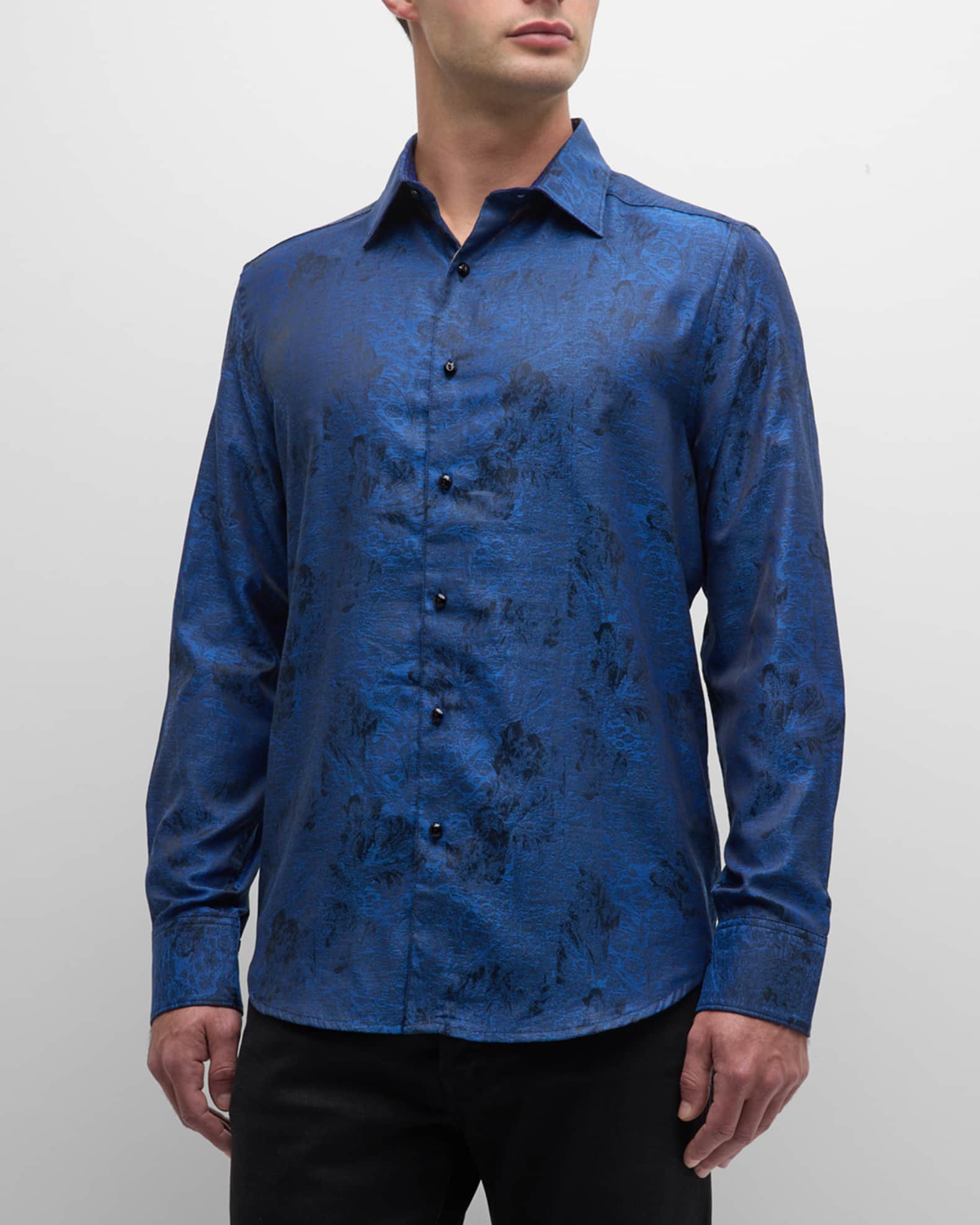 Louis Vuitton Men Matching Set Blue Tools Printed Longsleeve Shirt L &  M Shorts