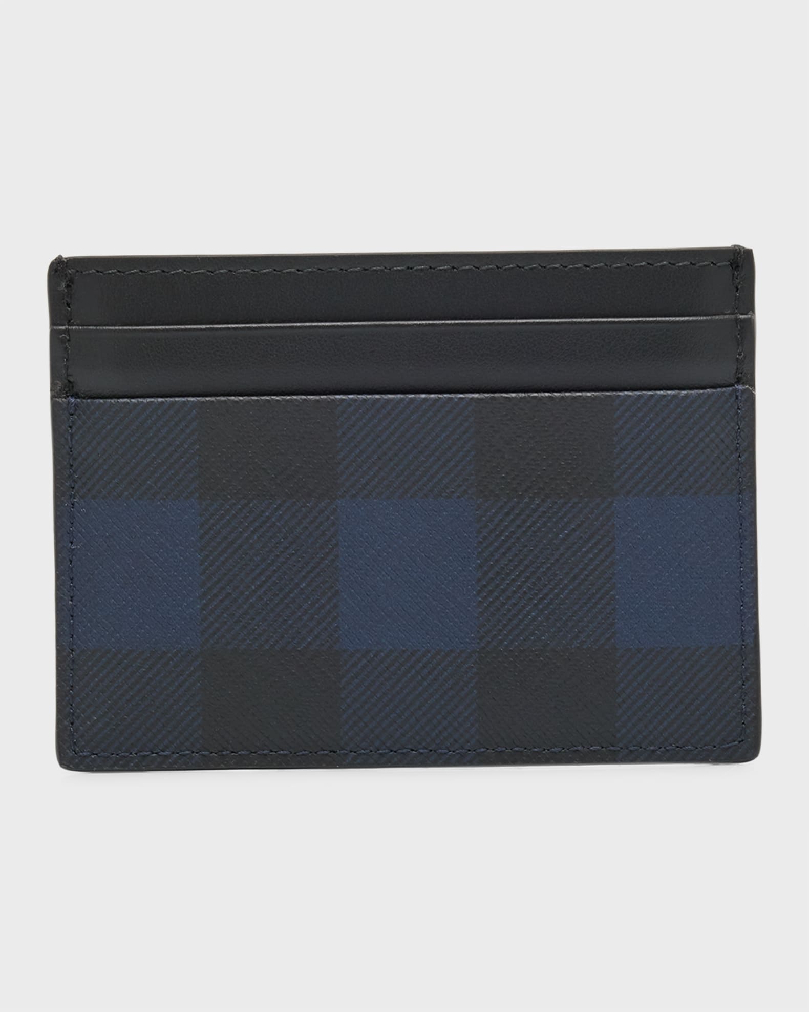 Burberry Checked Money Clip Leather Wallet - Neutrals