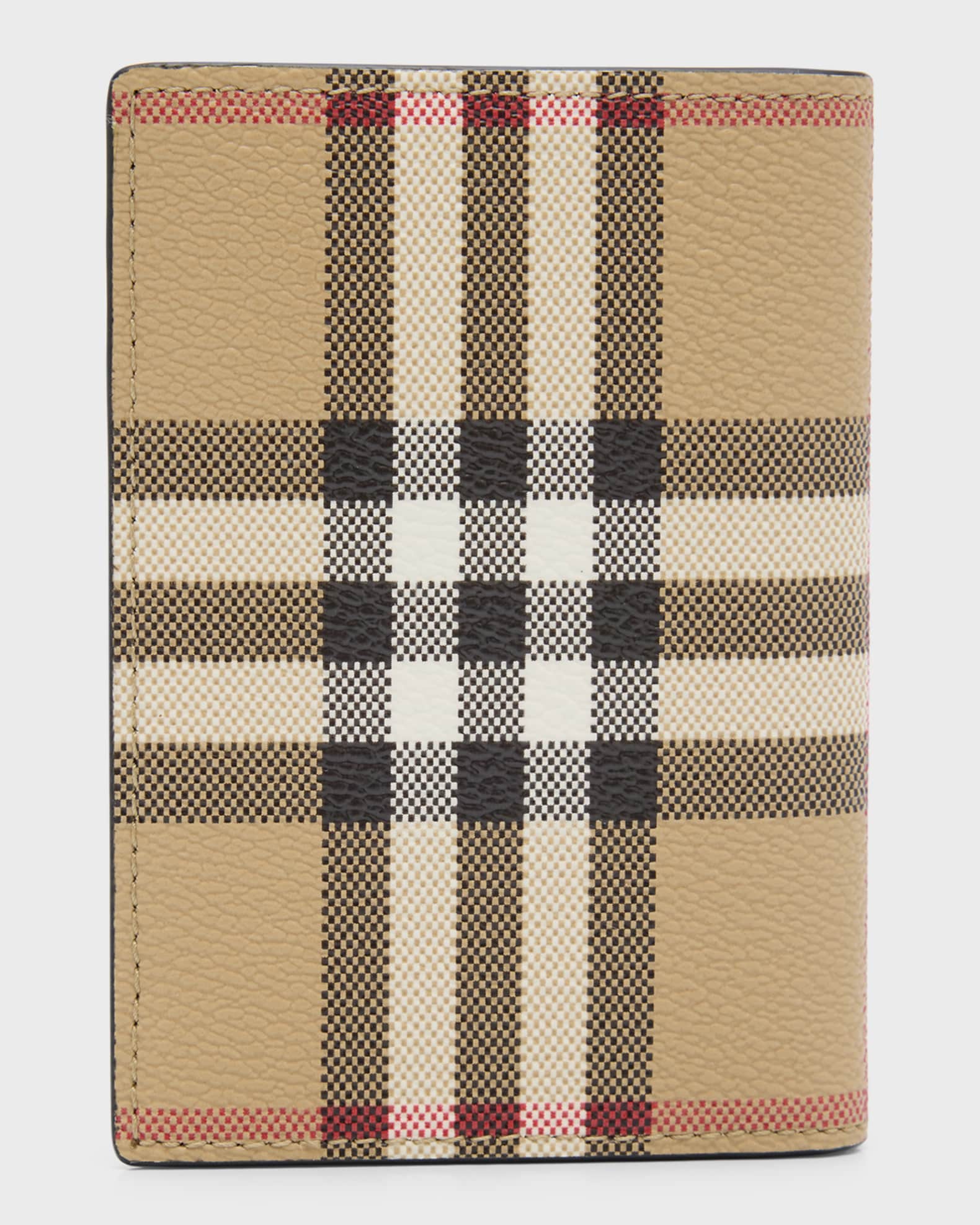 Burberry Men s Bateman Vintage Check Bifold Card Holder Neiman Marcus