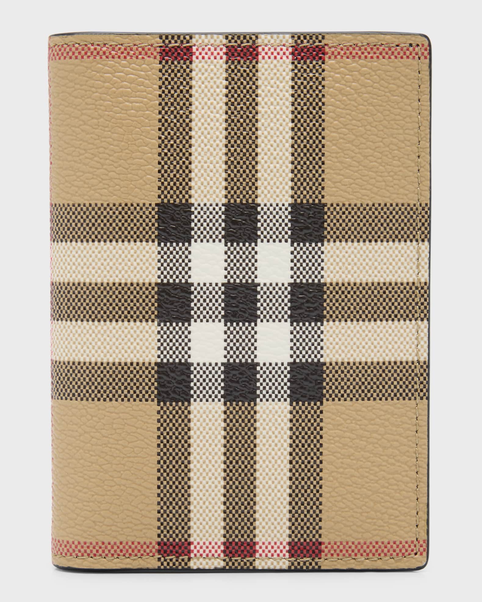 Burberry Men s Bateman Vintage Check Bifold Card Holder Neiman Marcus