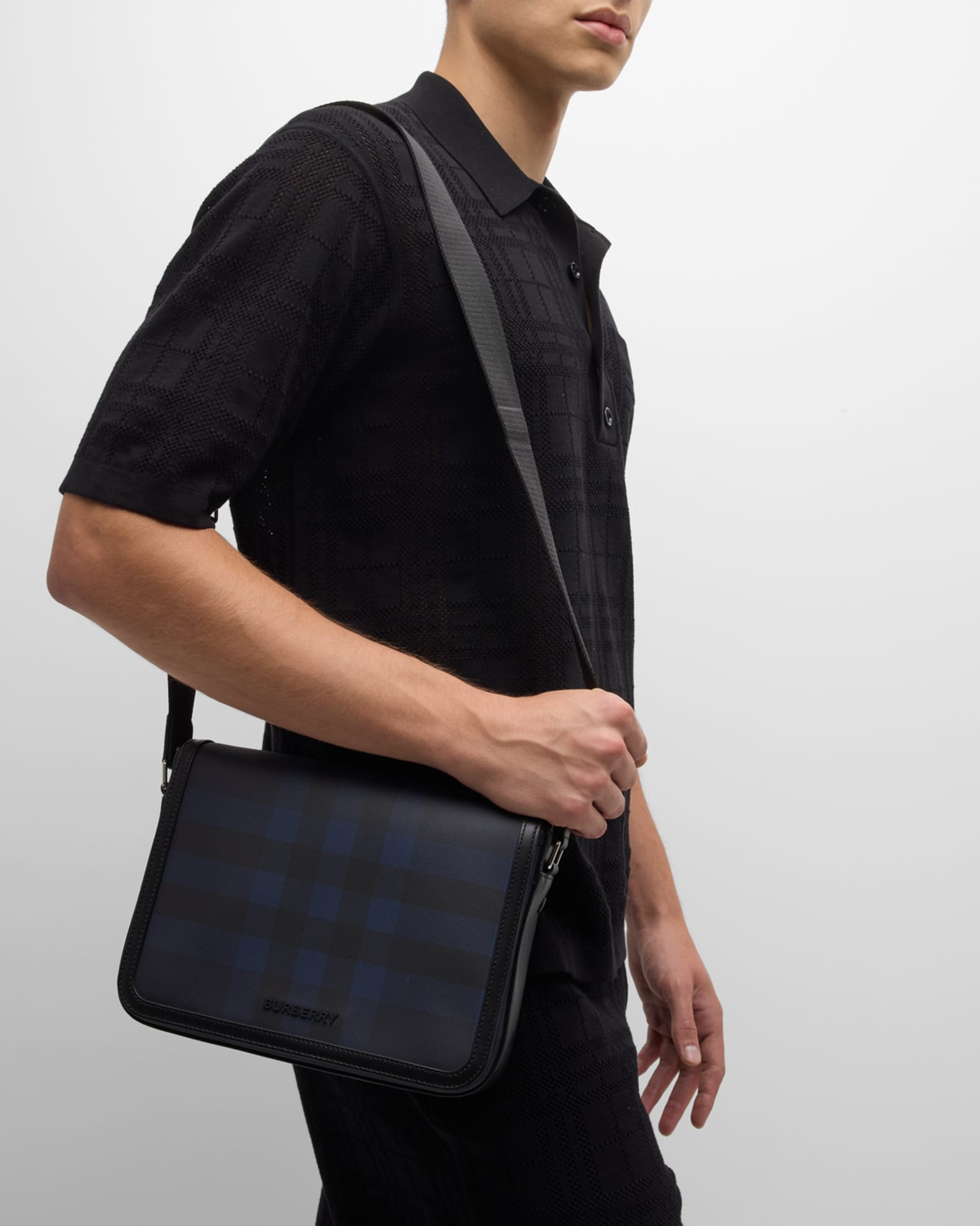 Small Alfred Messenger Bag in Charcoal - Men