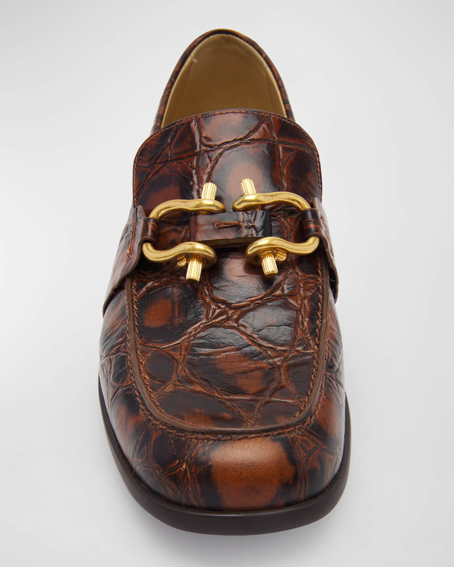 P044 Michel - Brown Crocco Bit Loafer main image 1